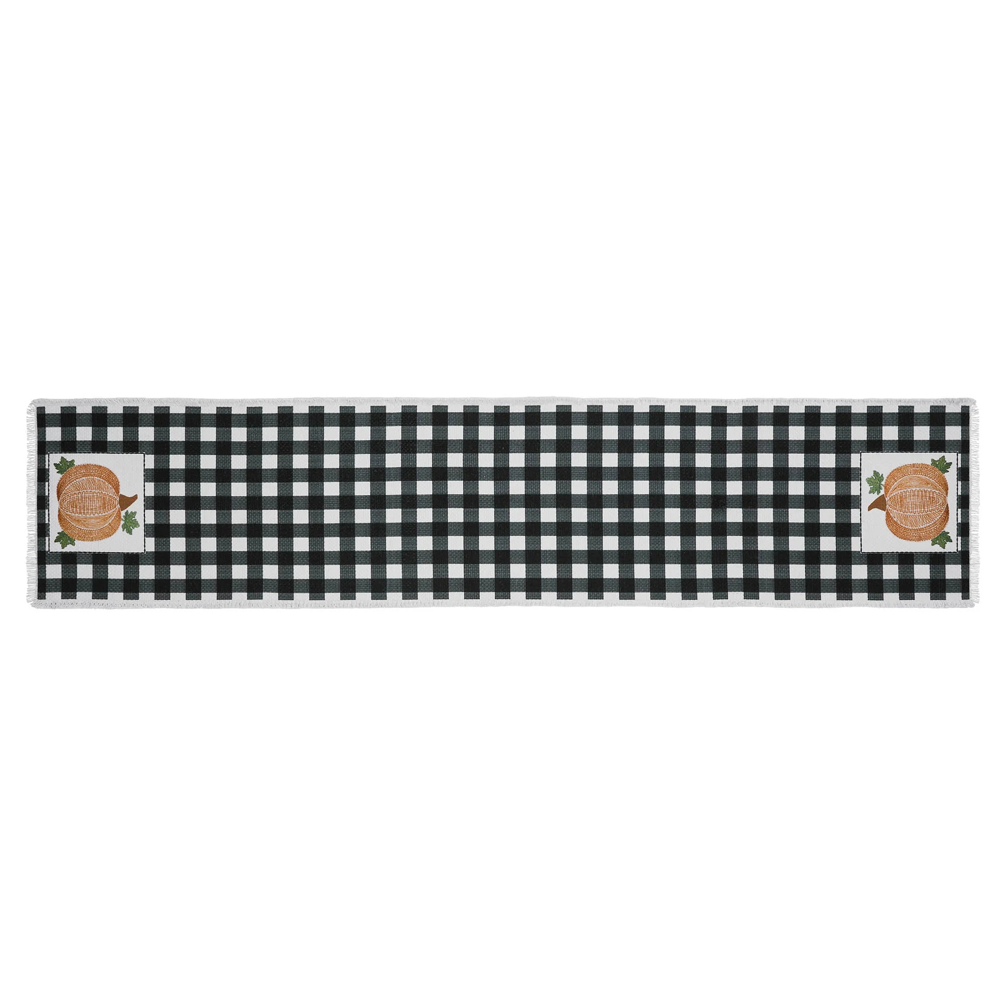 Annie Black Check Pumpkin 60" Table Runner - Image 5