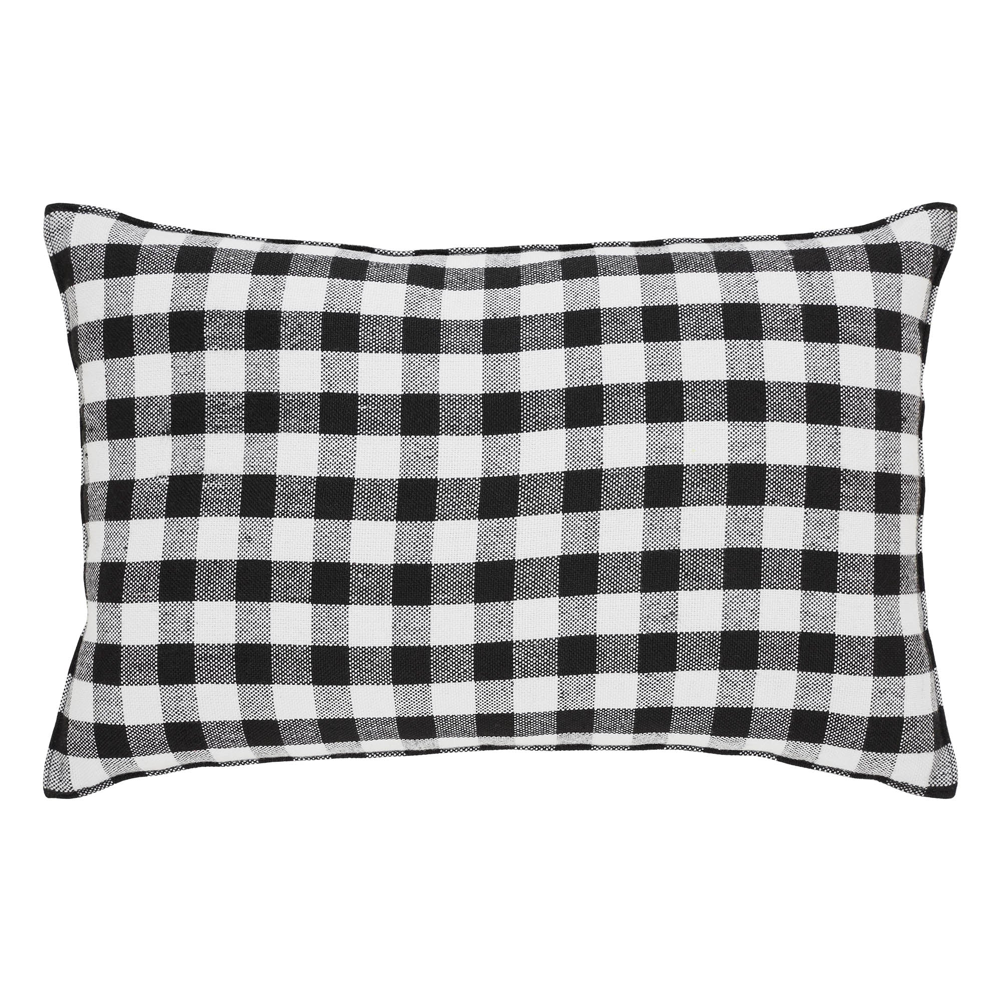 Annie Black Check Pumpkin Patch 22" Fall Pillow - Image 3