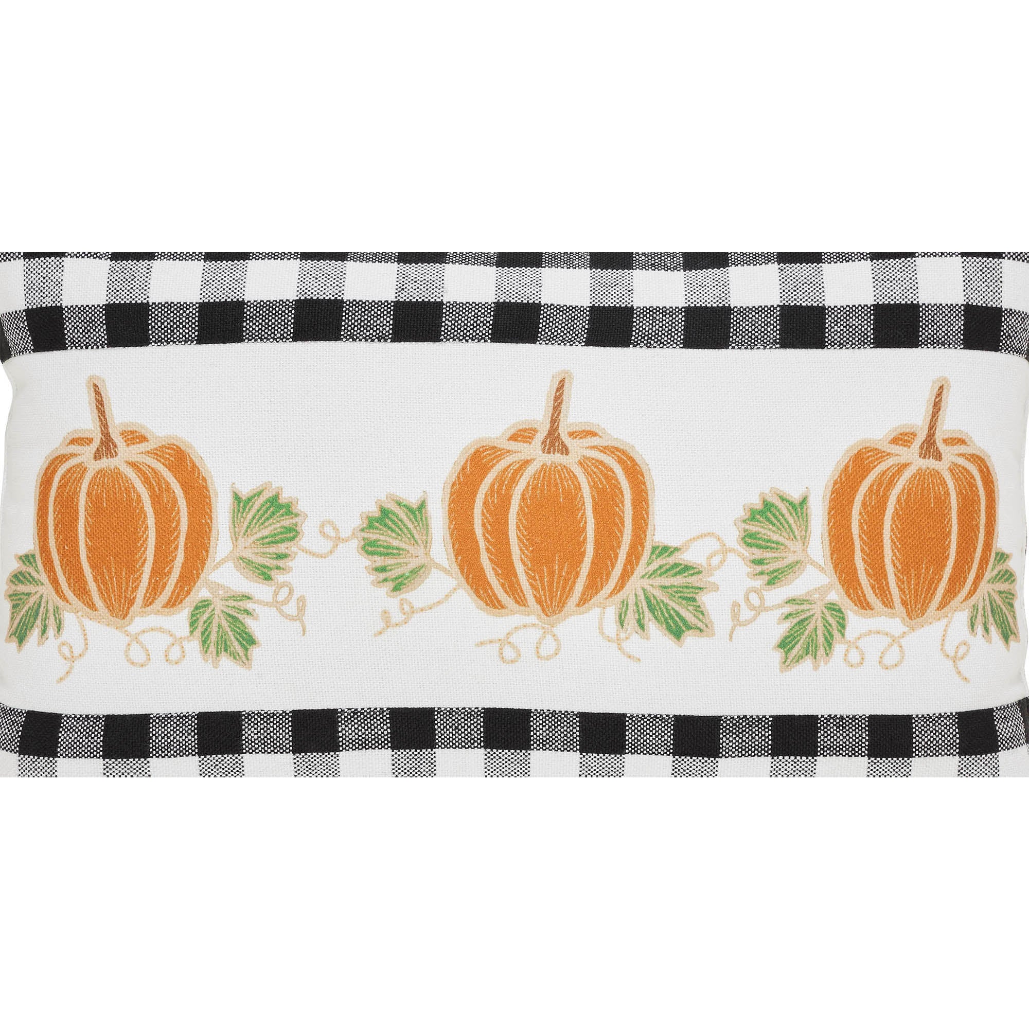 Annie Black Check Pumpkin Patch 22" Fall Pillow - Image 6