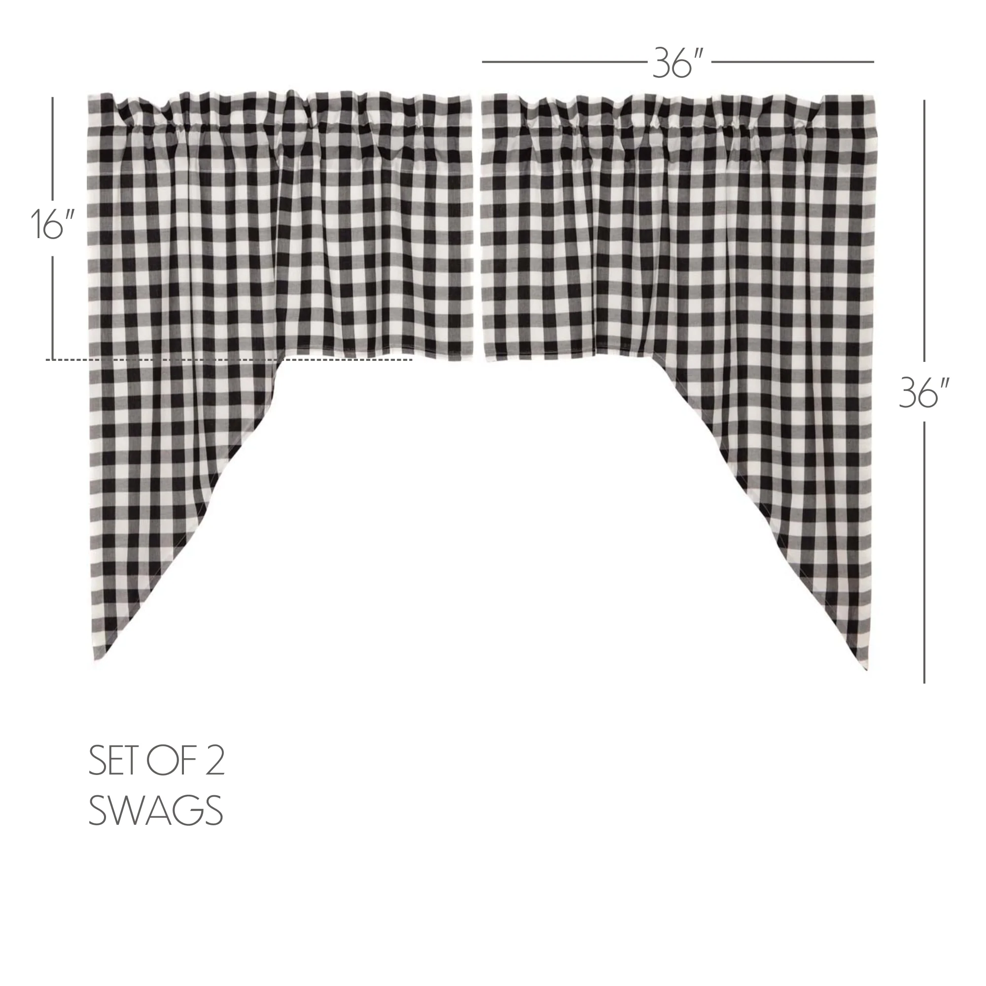 Annie Buffalo Black Check Swag Set of 2 - Image 5