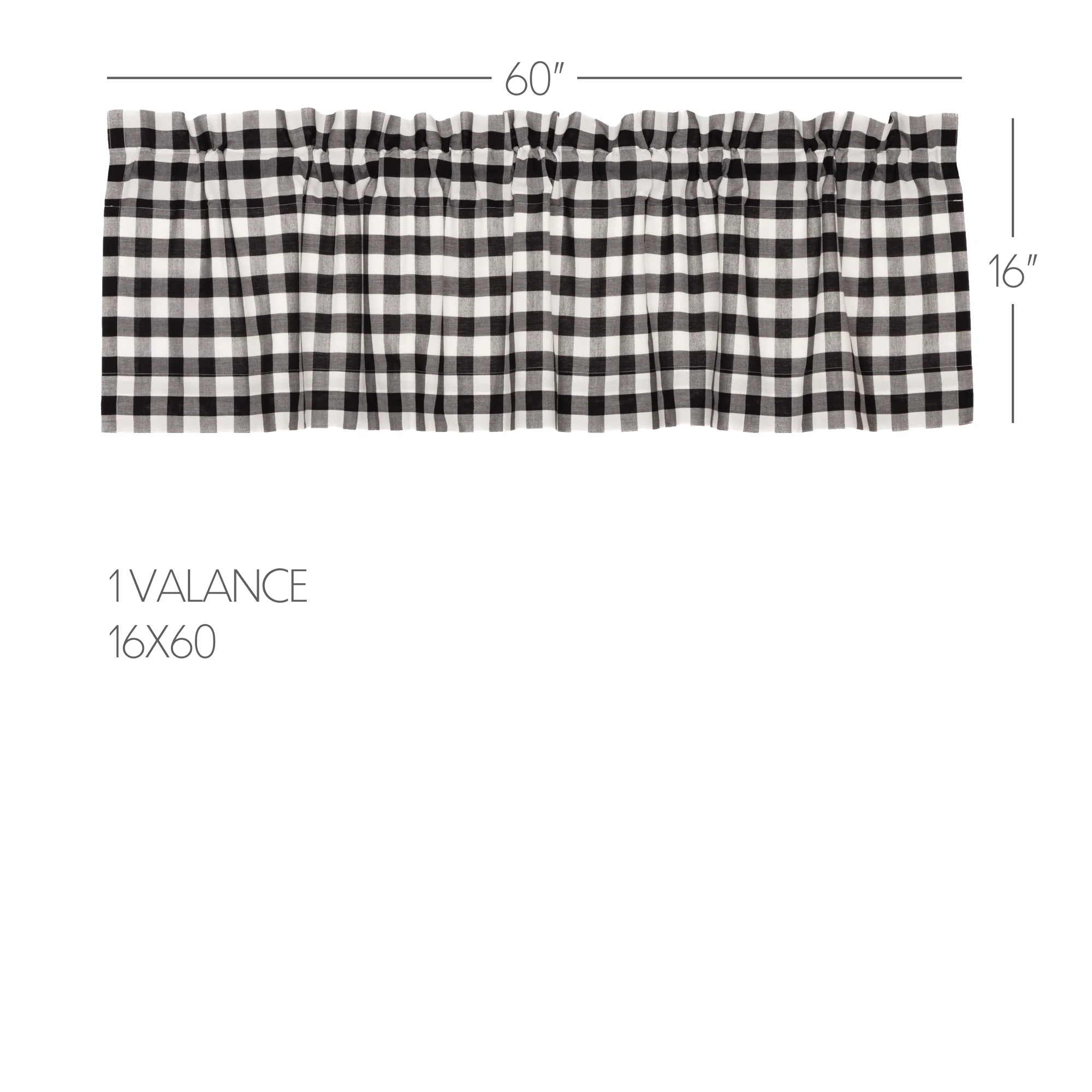 Annie Buffalo Black Check Valance 16" x 60" - Image 5