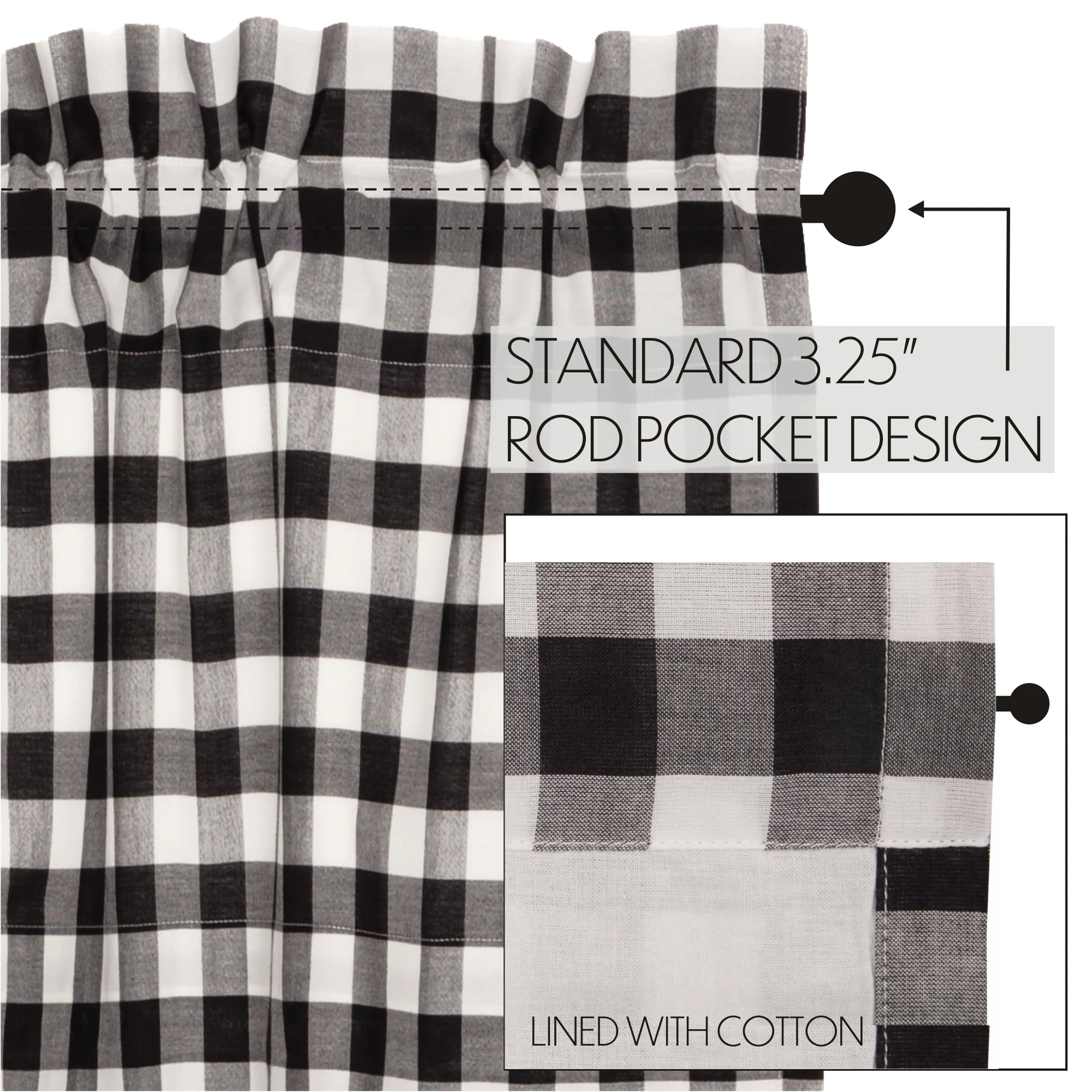 Annie Buffalo Black Check Valance 16" x 60" - Image 6