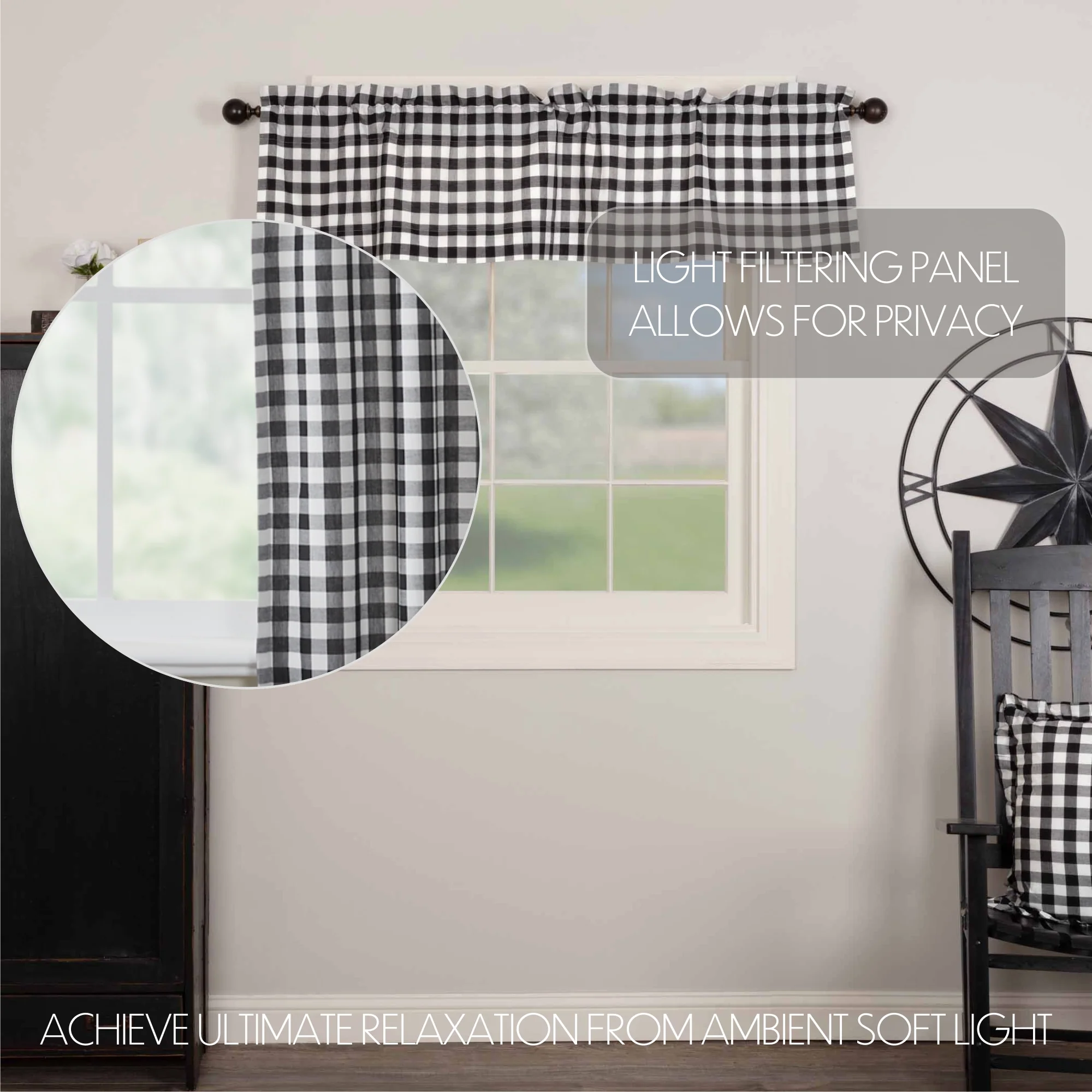 Annie Buffalo Black Check Valance 16" x 60" - Image 7