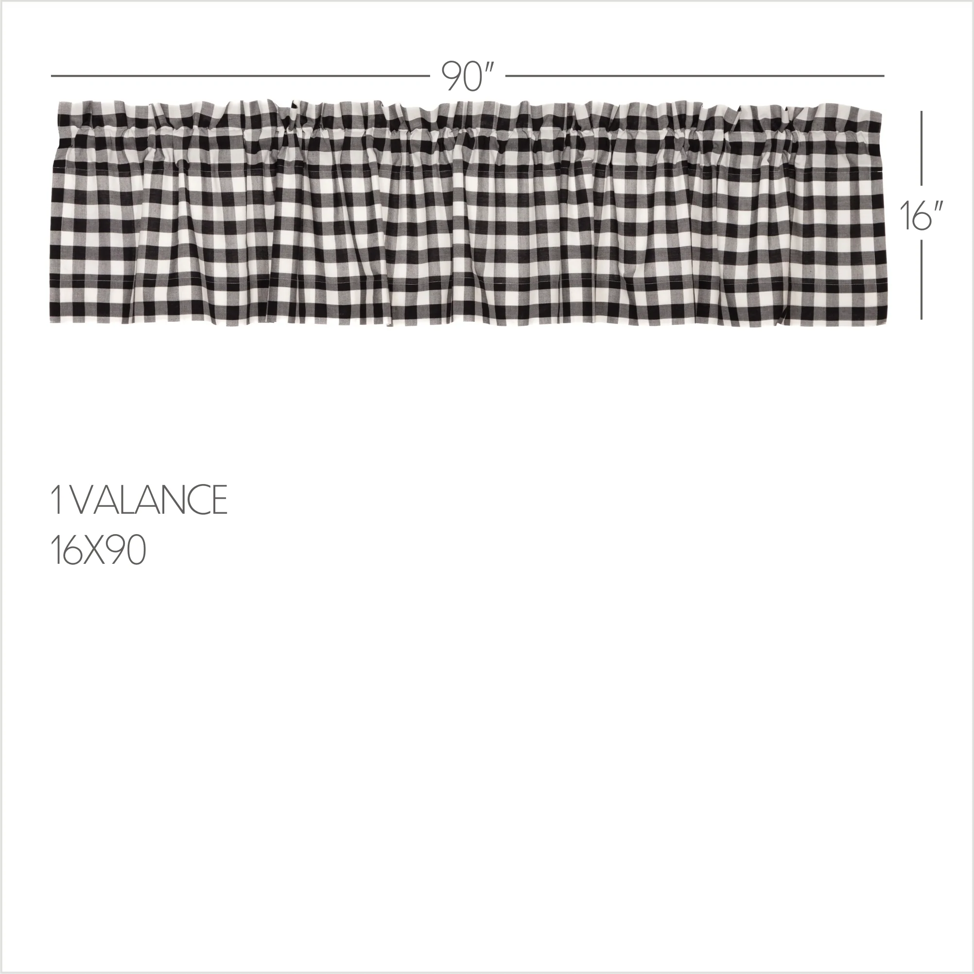 Annie Buffalo Black Check Valance 16" x 90" - Image 7