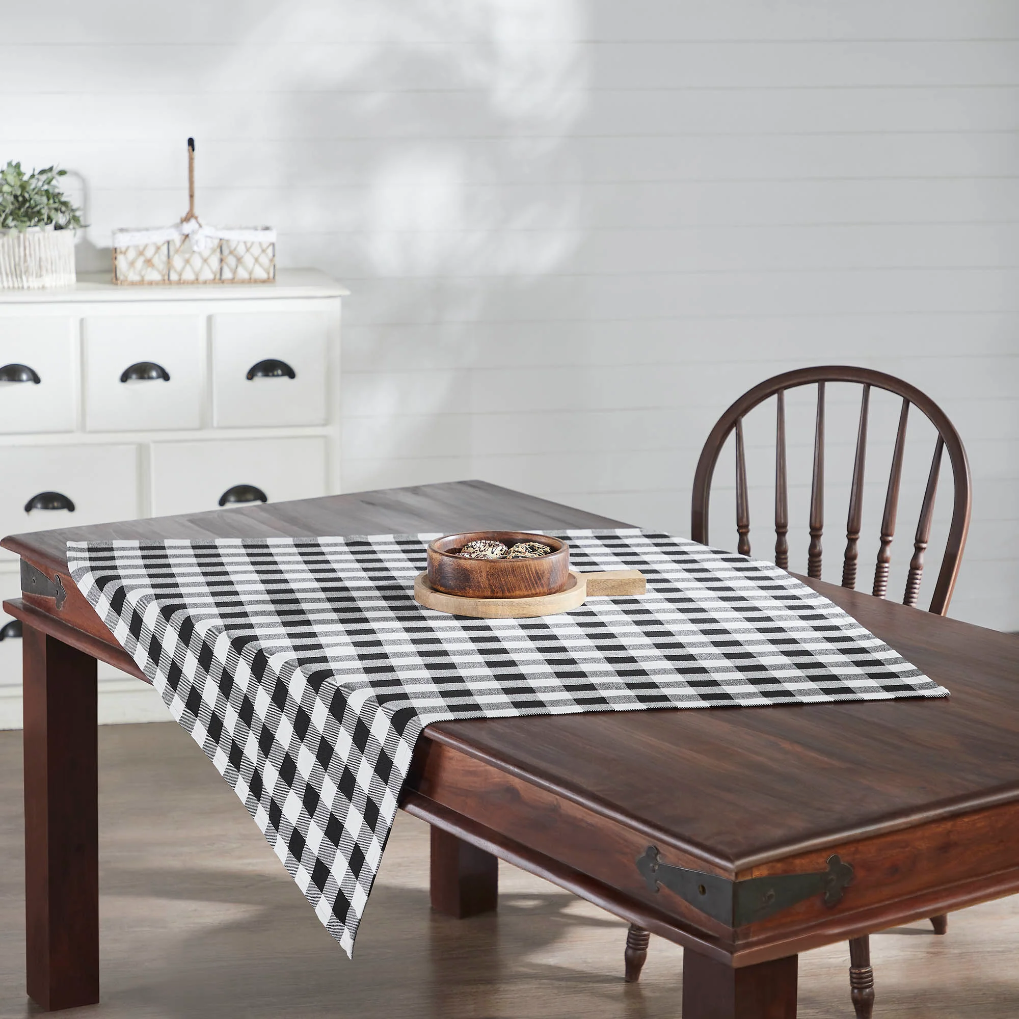 Annie Buffalo Check Black 40" Square Table Topper