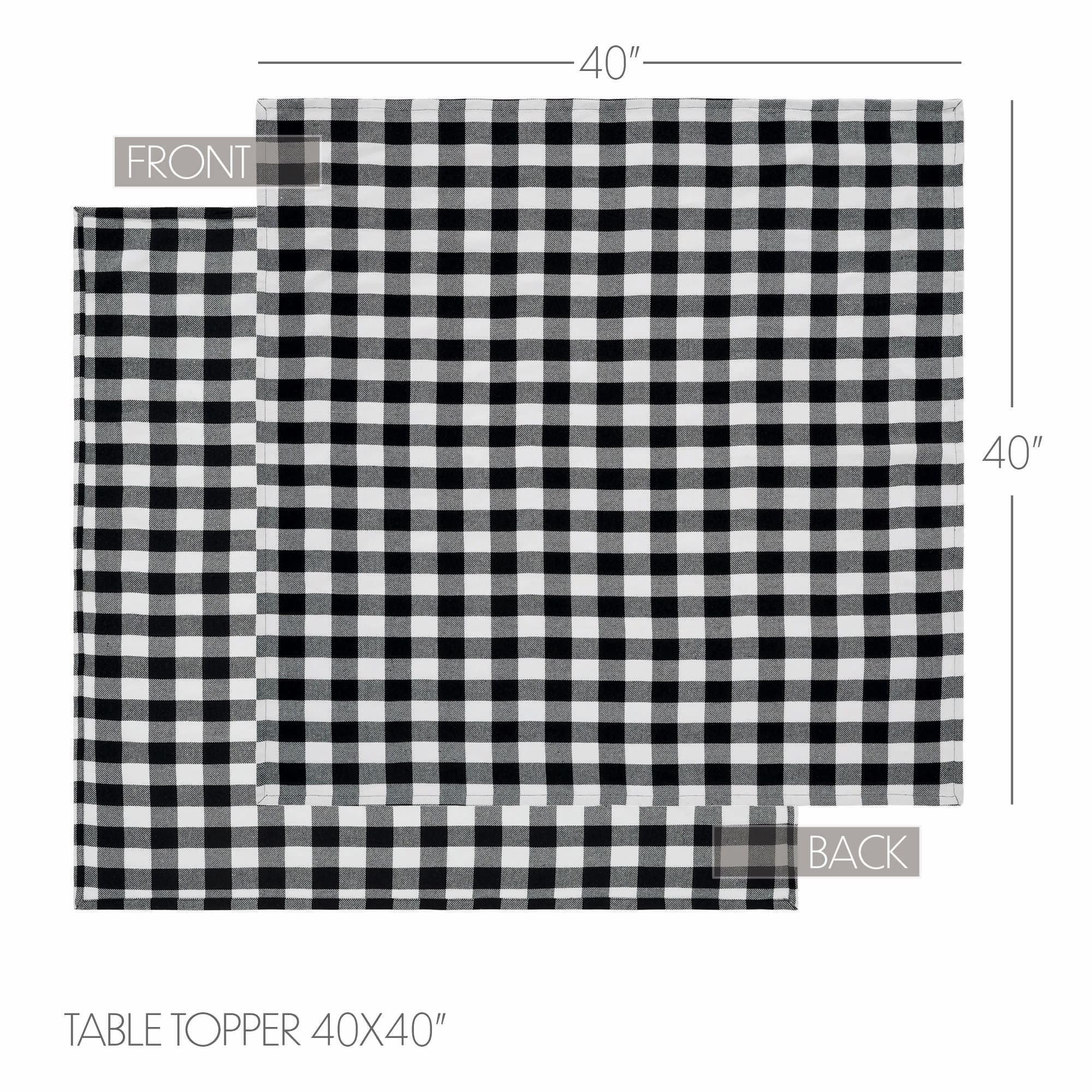 Annie Buffalo Check Black 40" Square Table Topper - Image 5
