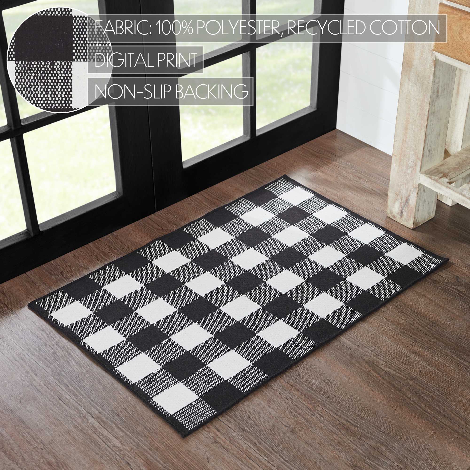 Annie Buffalo Check Black Indoor/Outdoor Rug 24" x 36" - Image 3