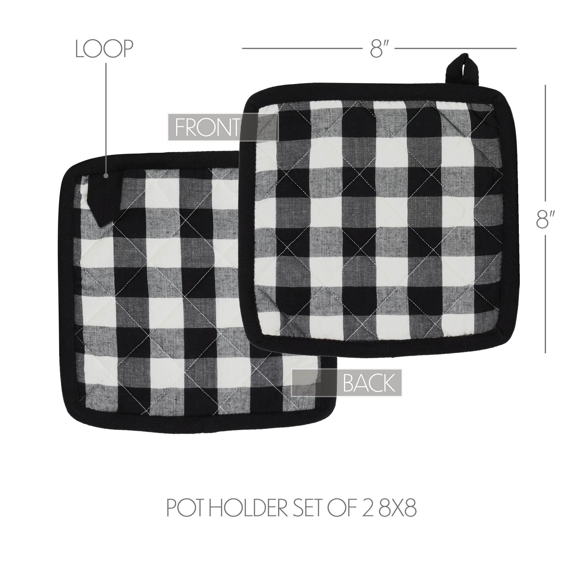Annie Buffalo Check Black Pot Holder Set of 2 - Image 5