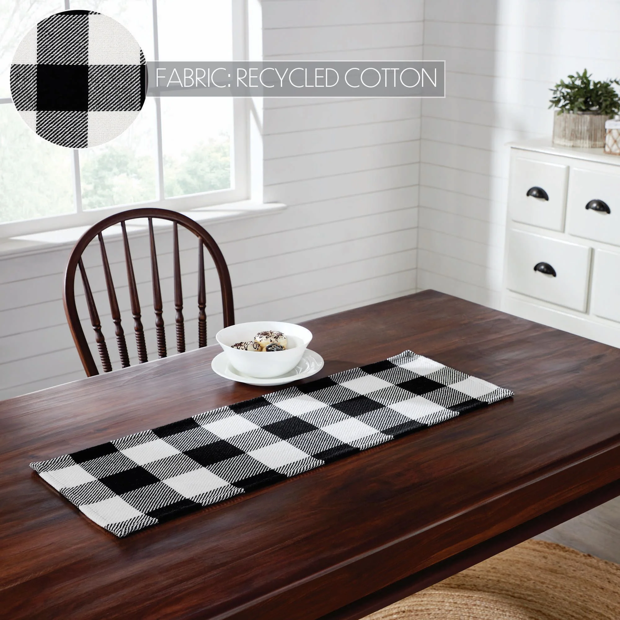 Annie Buffalo Check Black Runner 12" x 36" - Image 2