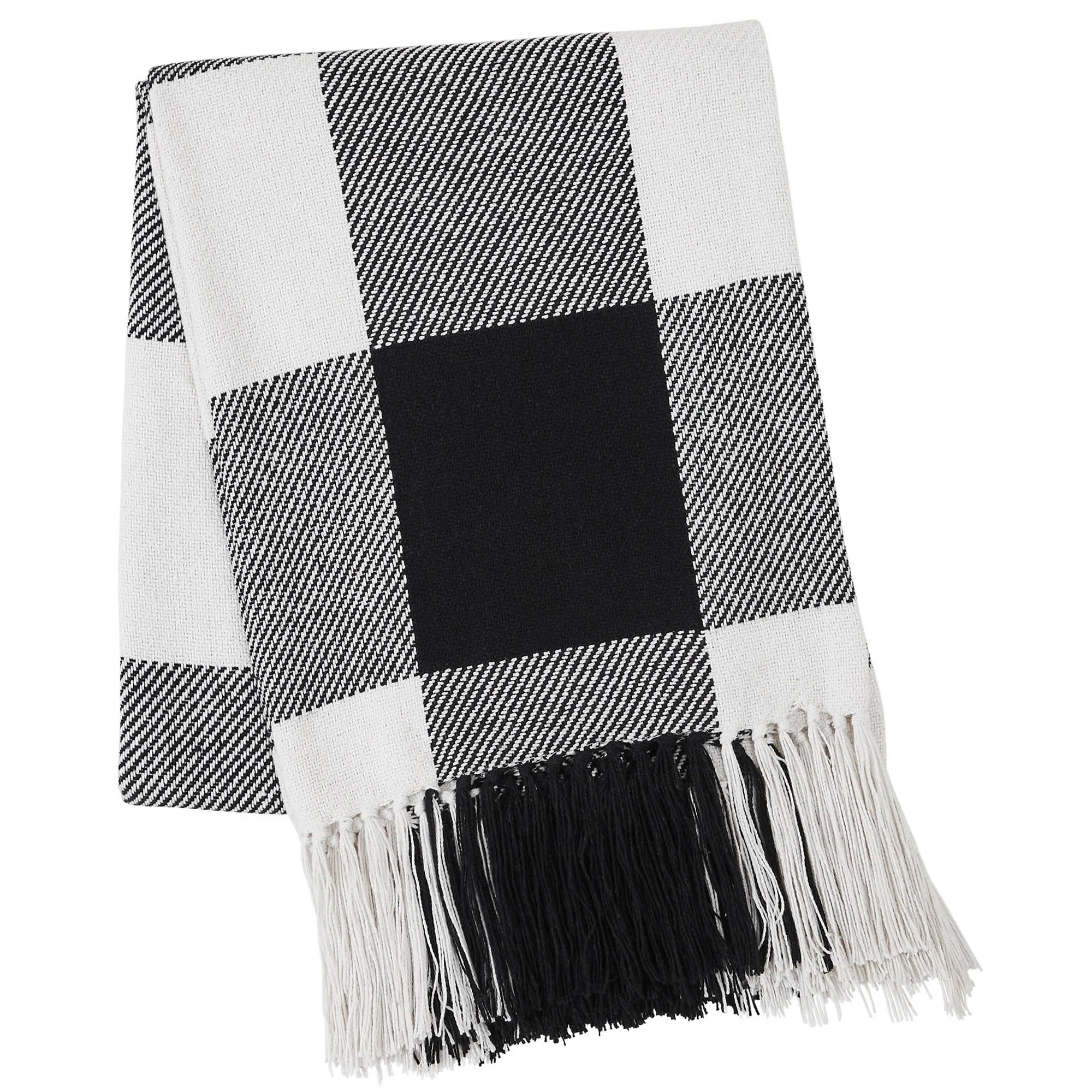 Annie Buffalo Check Black Woven Throw - Image 2