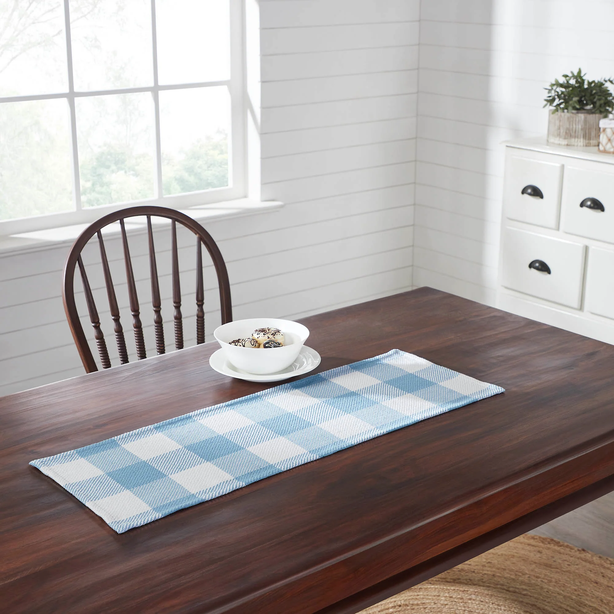 Annie Buffalo Check Blue 36" Table Runner