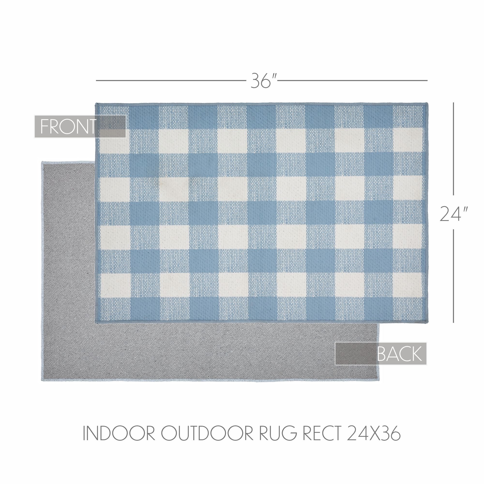 Annie Buffalo Check Blue Indoor/Outdoor 36" Rectangle Rug - Image 4