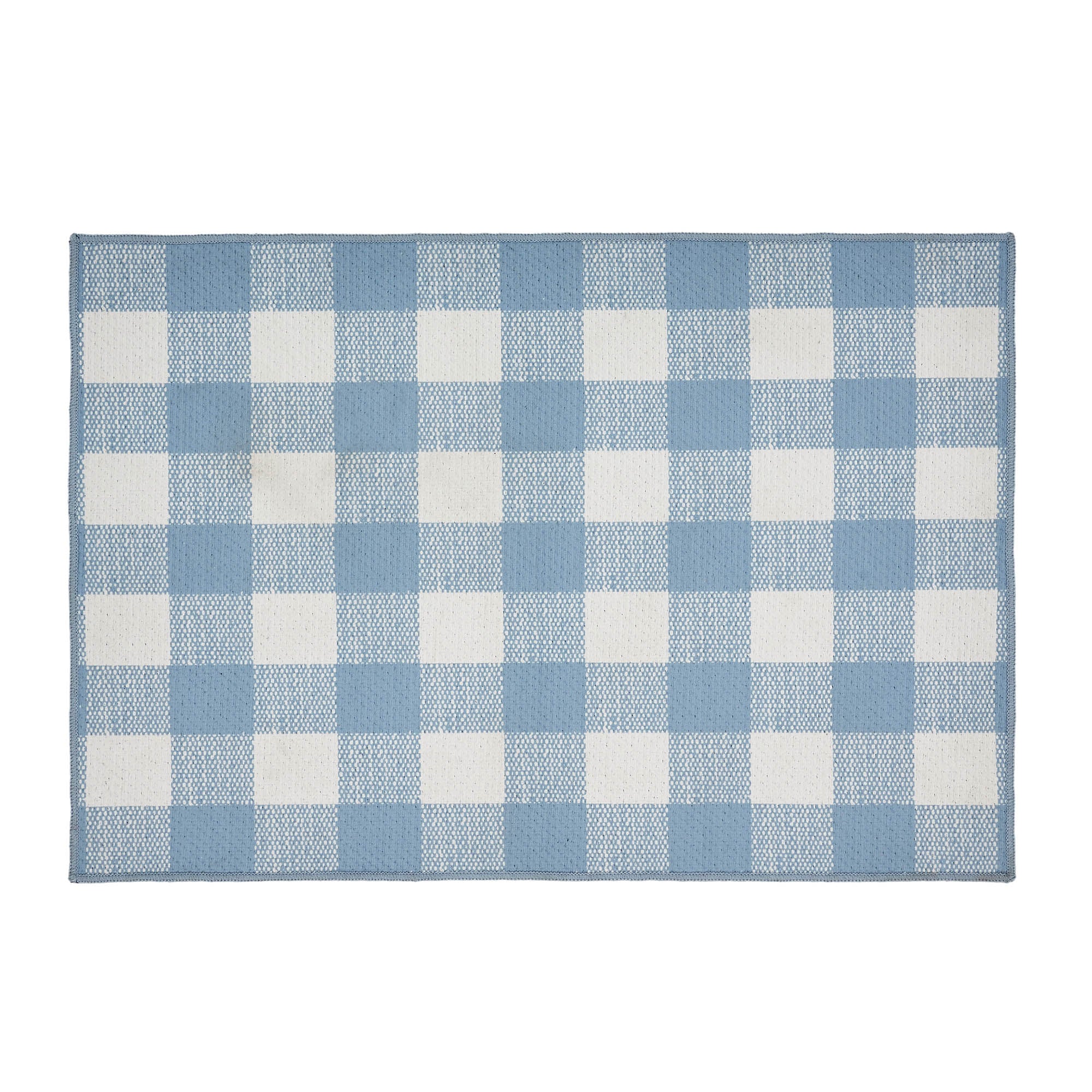 Annie Buffalo Check Blue Indoor/Outdoor 36" Rectangle Rug - Image 5