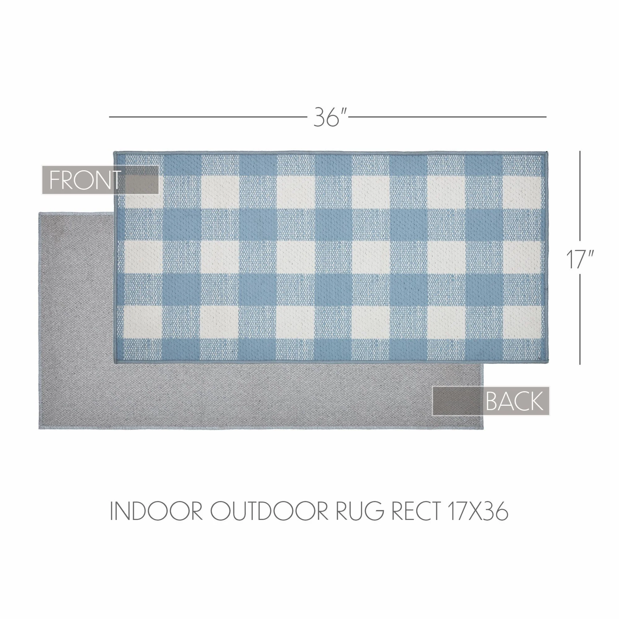 Annie Buffalo Check Blue Indoor/Outdoor Rug 17" x 36" - Image 5