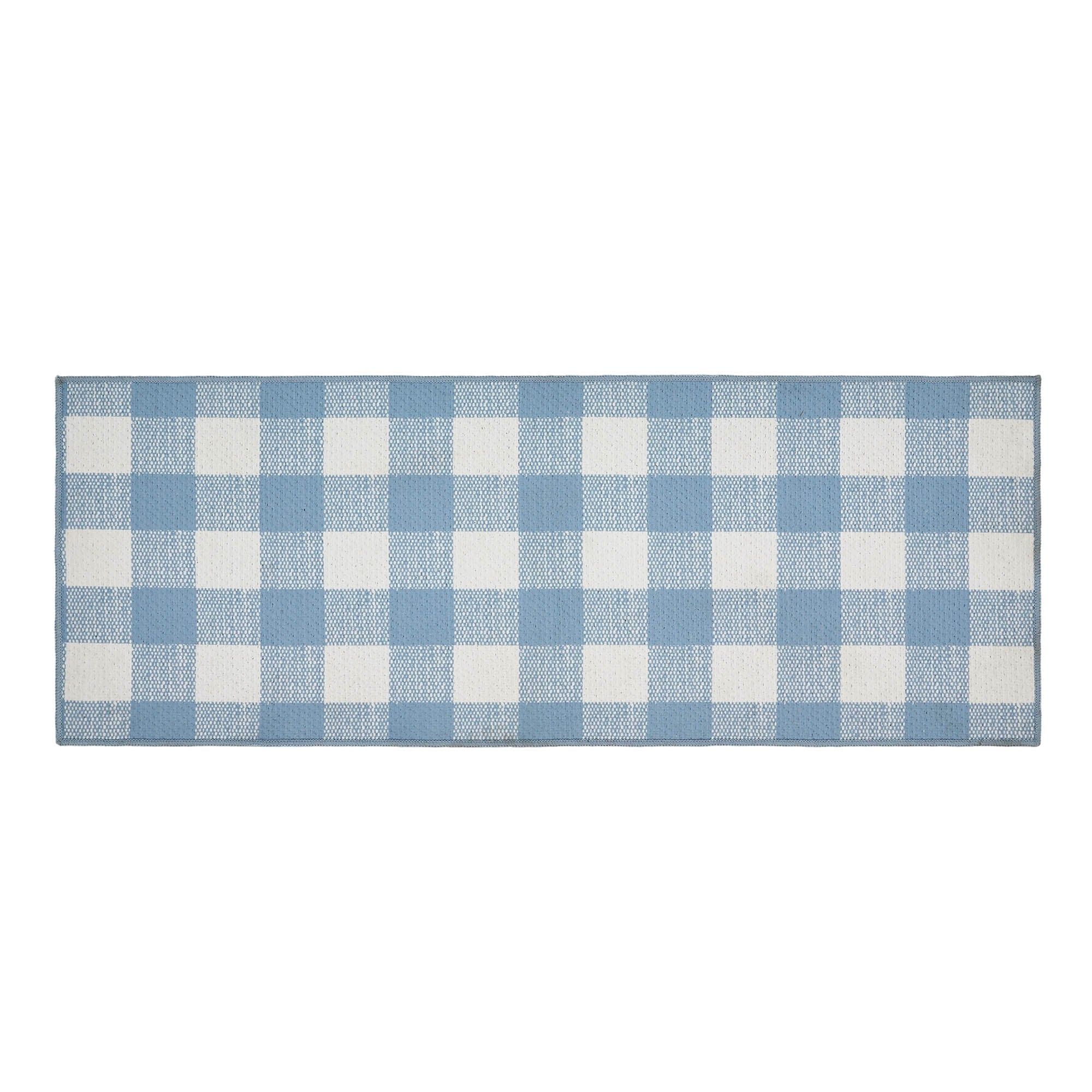 Annie Buffalo Check Blue Indoor/Outdoor Rug Rect 17" x 48" - Image 3