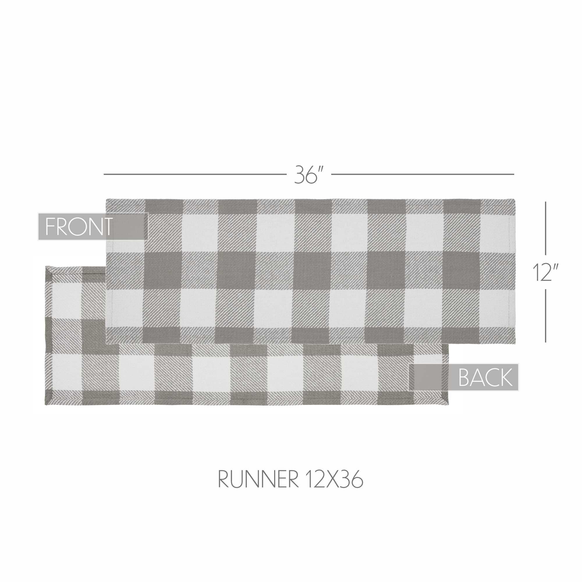 Annie Buffalo Check Grey 36" Table Runner - Image 3