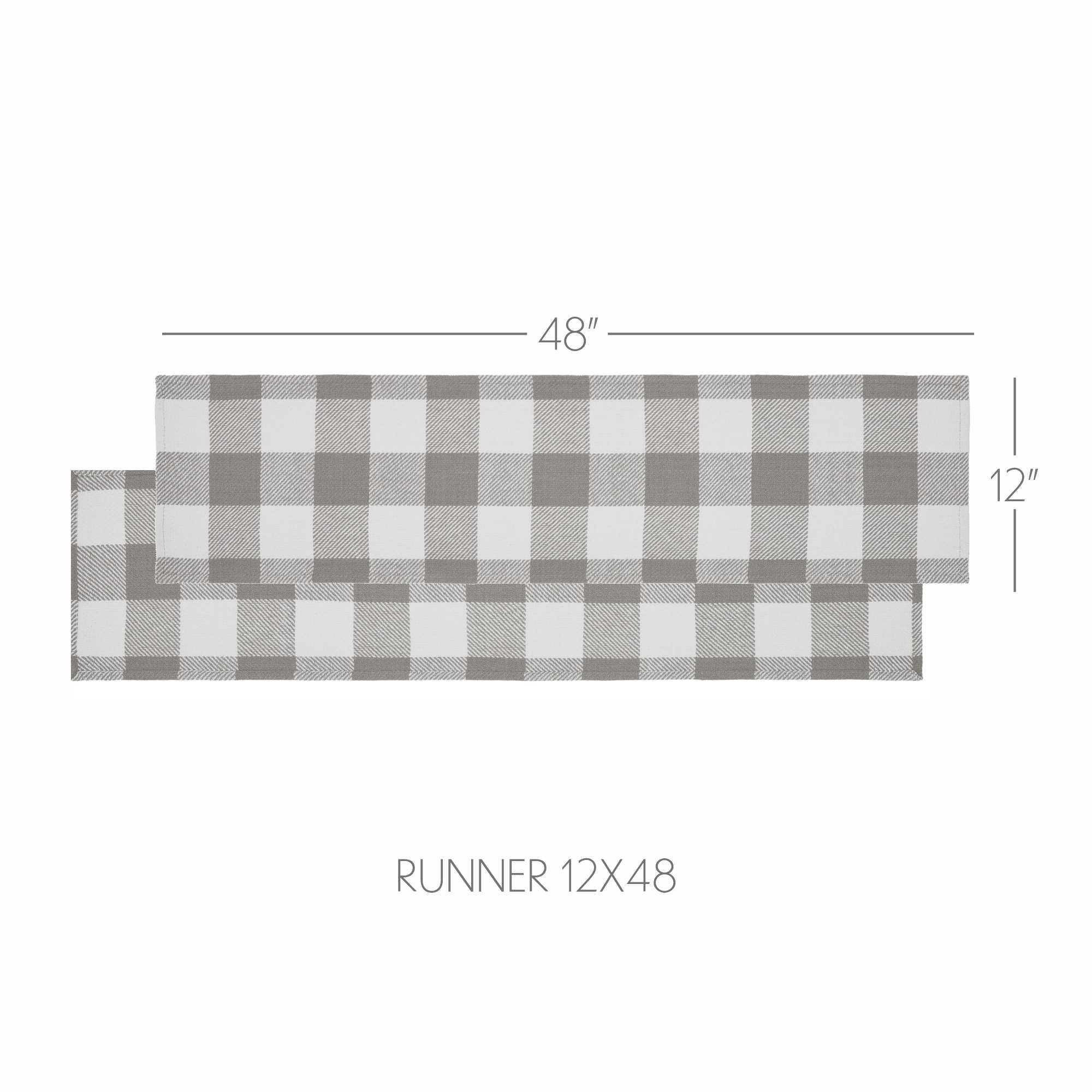 Annie Buffalo Check Grey 48" Table Runner - Image 2