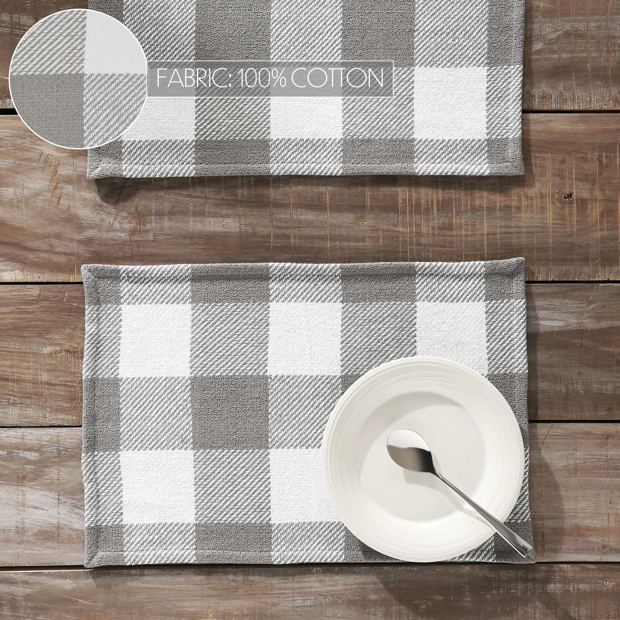 Annie Buffalo Check Grey Placemat Set of 2 - Image 2