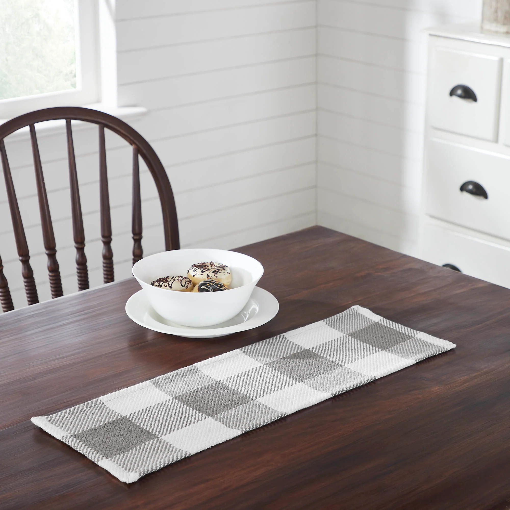 Annie Buffalo Check Grey Runner 8" x 24"