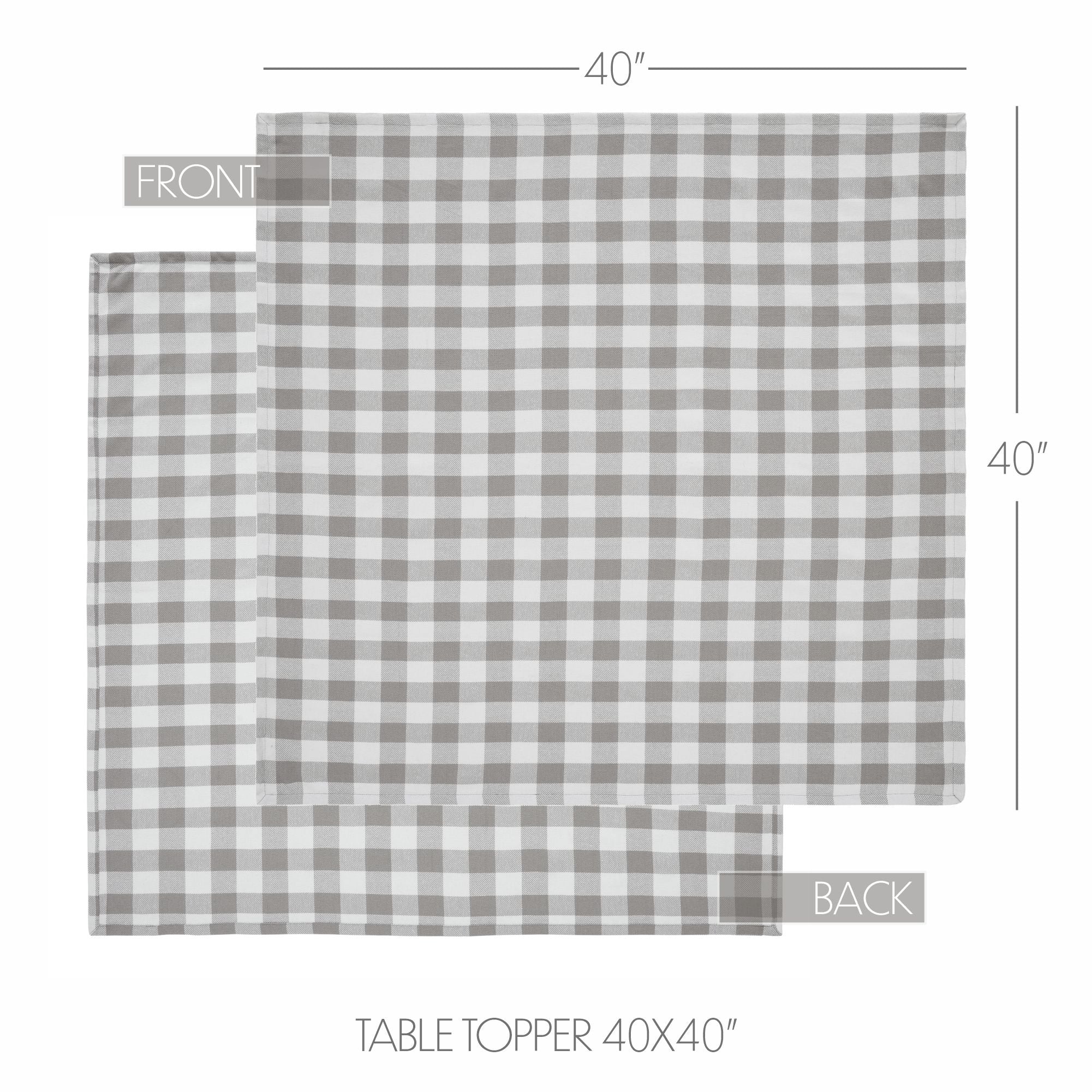 Annie Buffalo Check Grey Table Topper 40" x 40" - Image 3