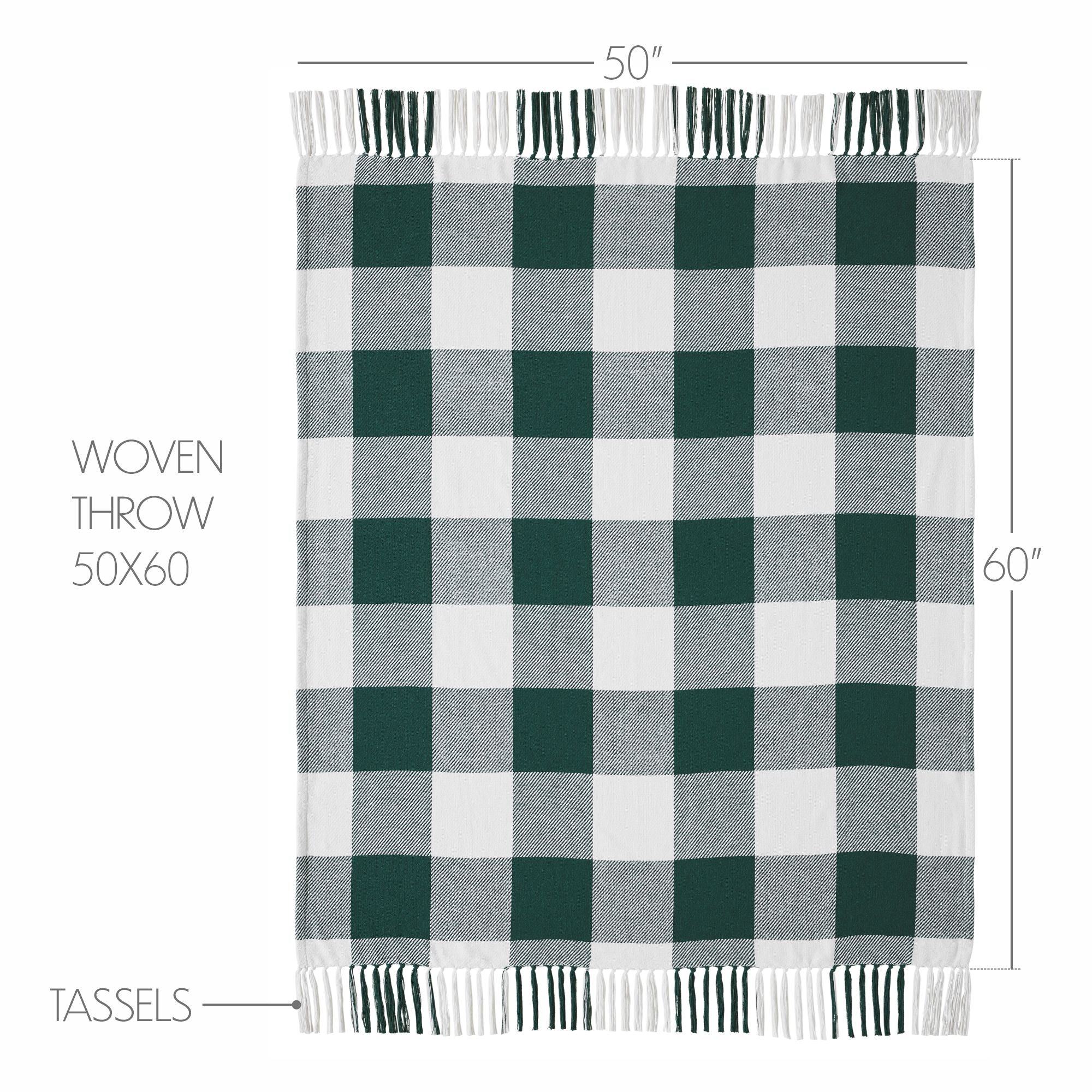Annie Buffalo Check Hunter Green Woven Throw - Image 2