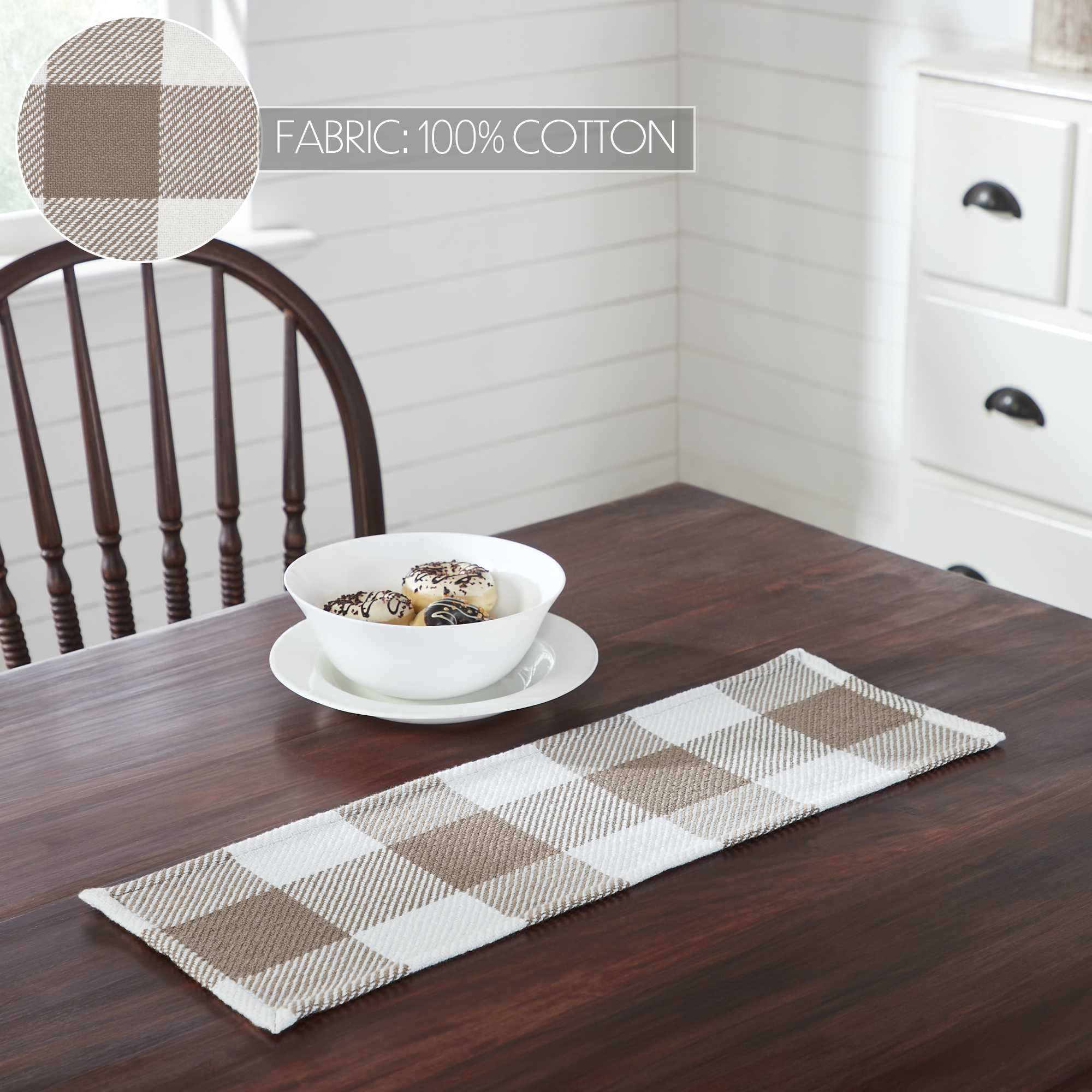 Annie Buffalo Check Portabella 24" Table Runner - Image 2