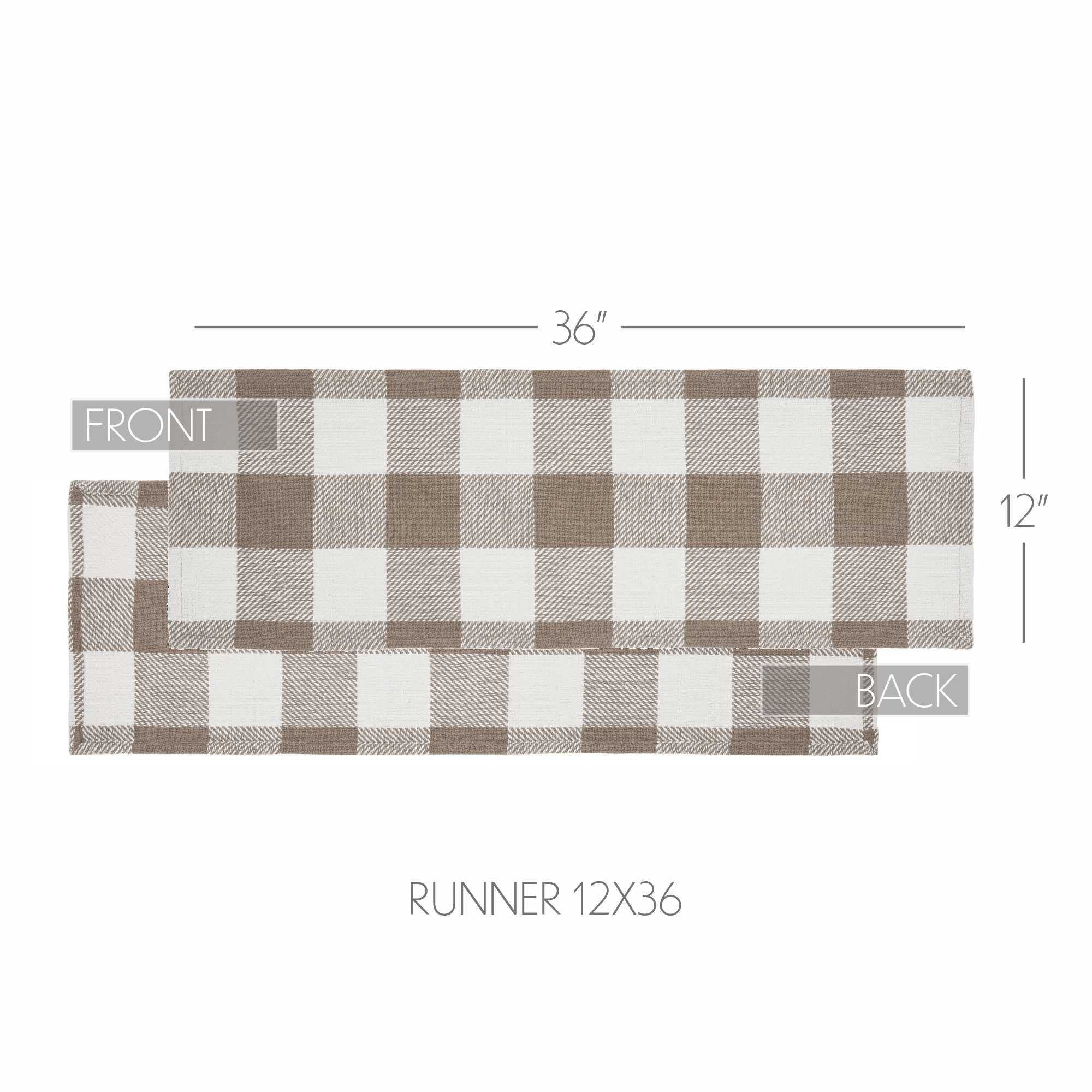 Annie Buffalo Check Portabella 36" Table Runner - Image 2