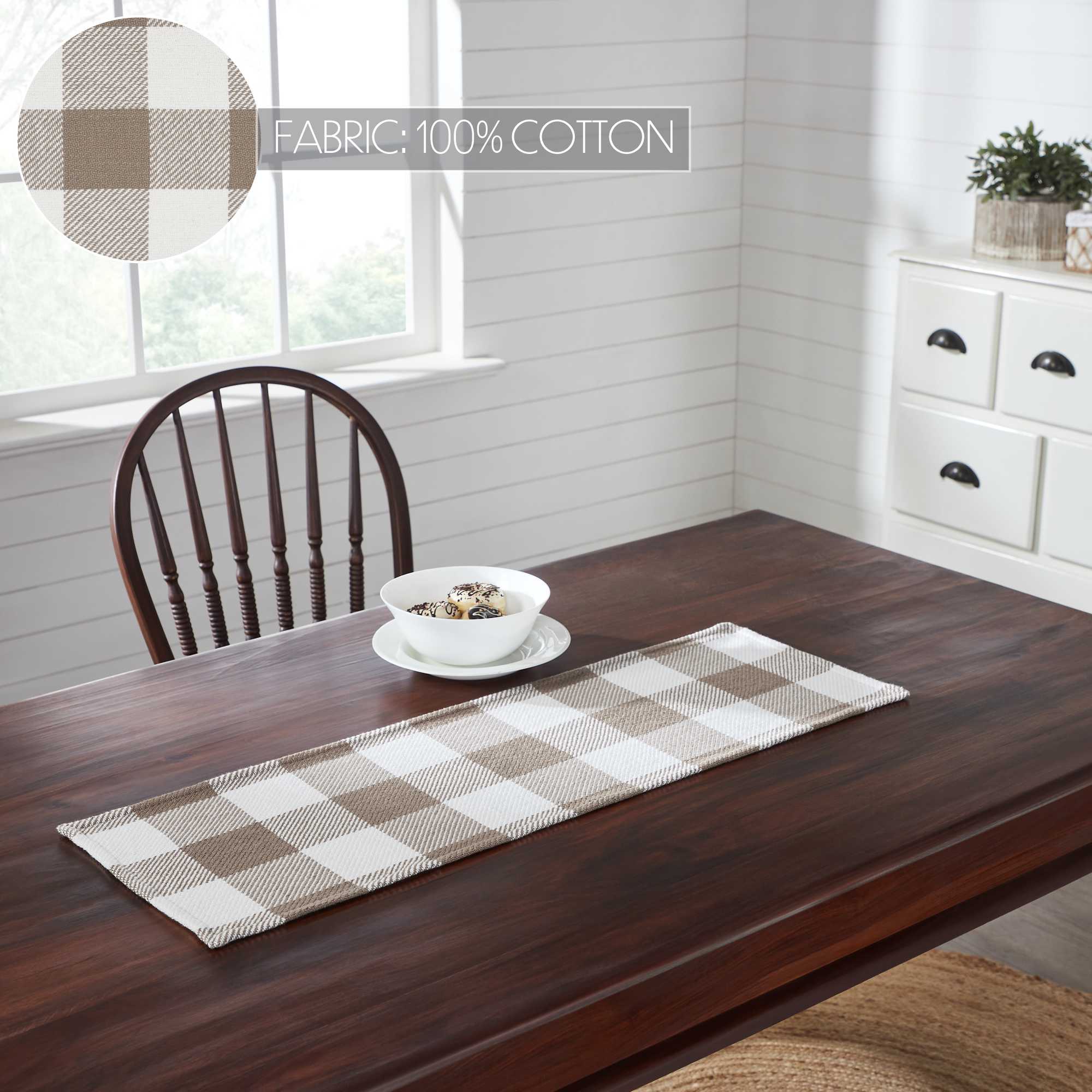 Annie Buffalo Check Portabella 36" Table Runner - Image 4