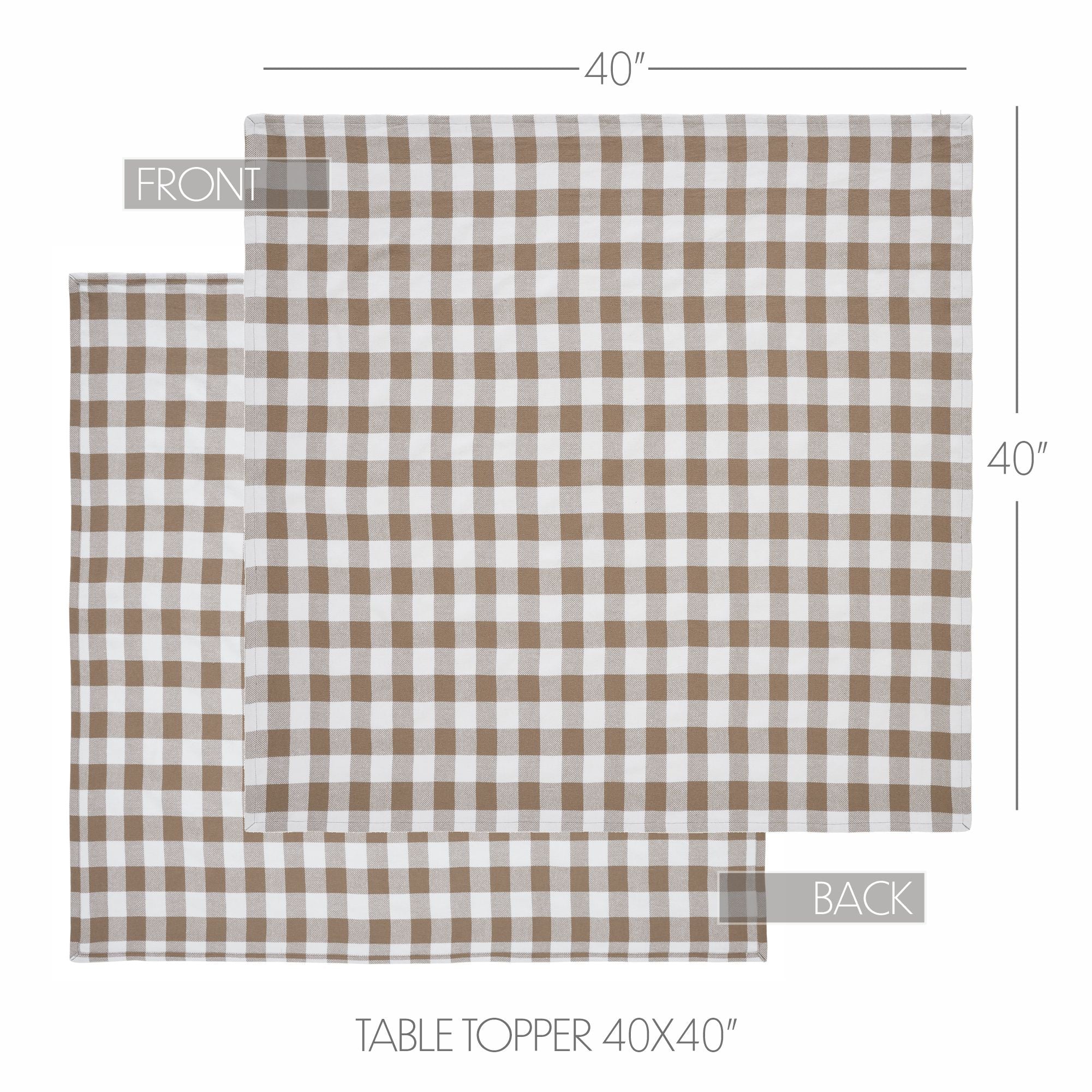 Annie Buffalo Check Portabella 40" Square Table Topper - Image 3