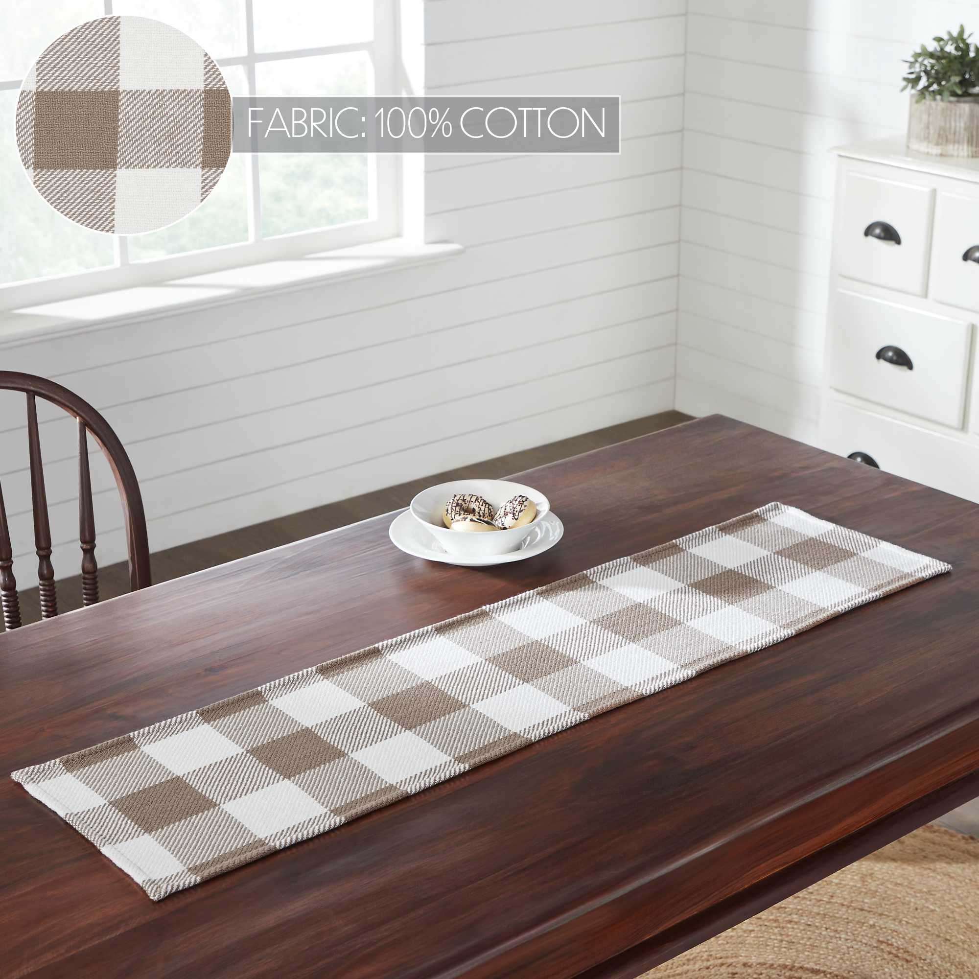 Annie Buffalo Check Portabella 48" Table Runner - Image 2