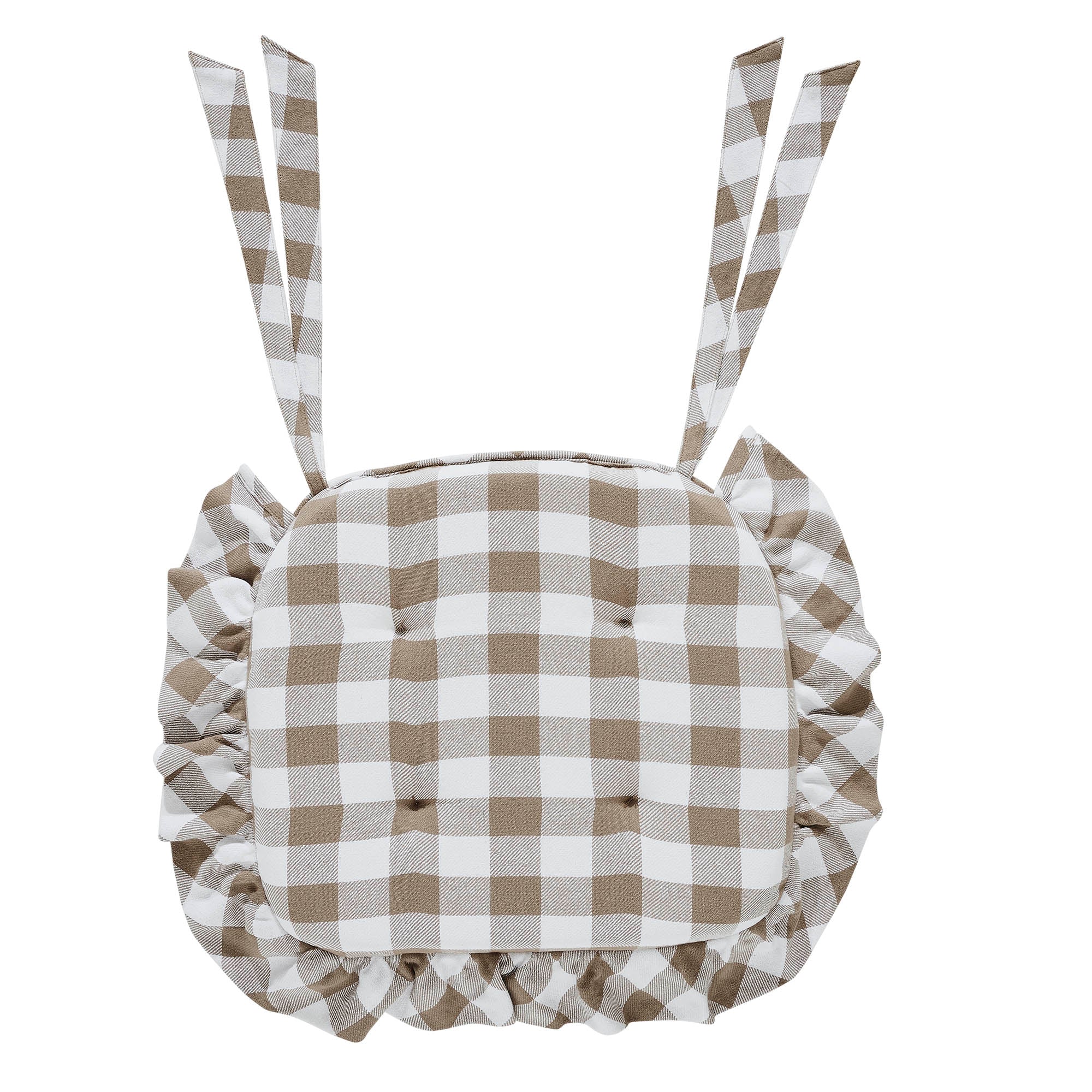 Annie Buffalo Check Portabella Ruffled Chair Pad - Image 3