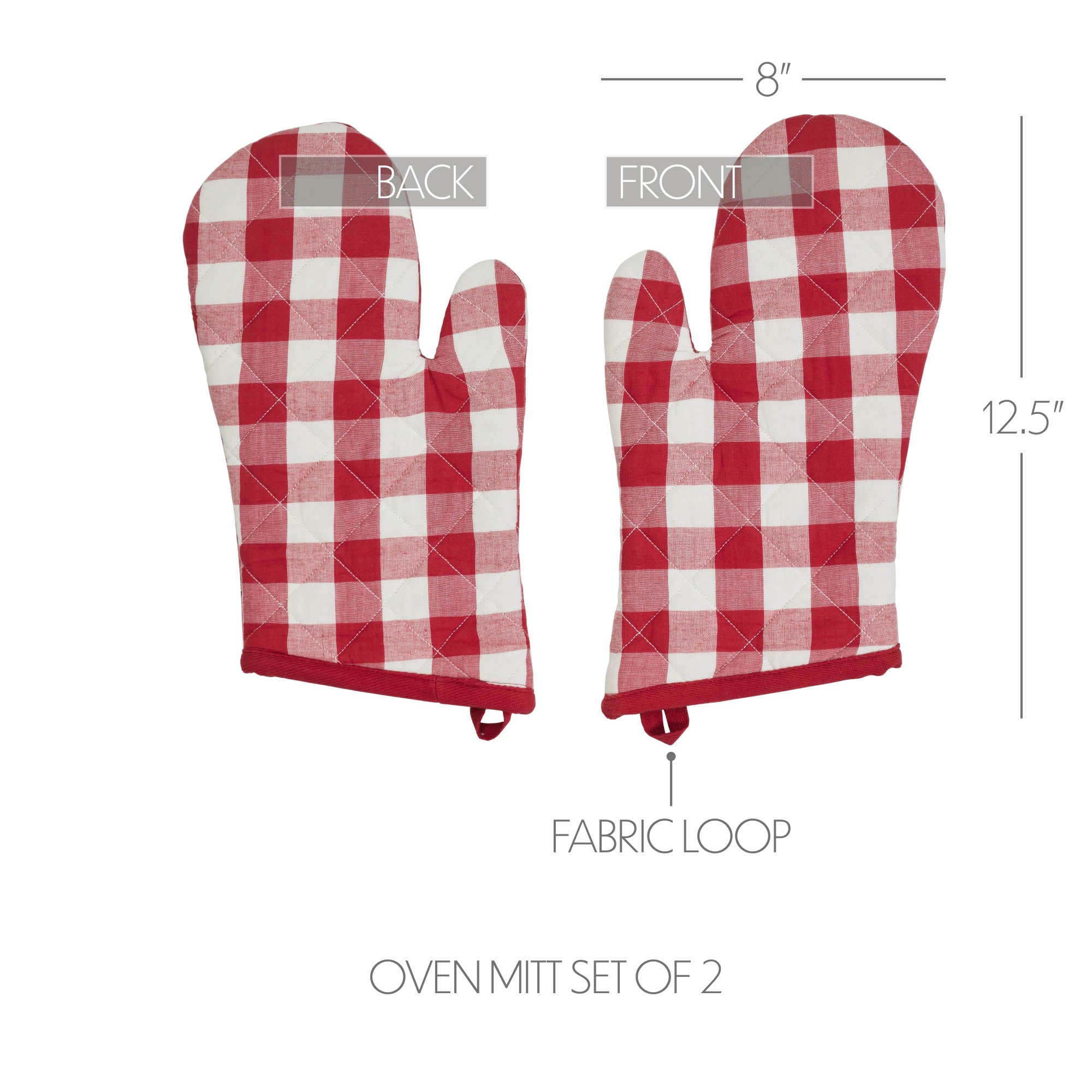 Annie Buffalo Check Red Oven Mitt Set of 2 - Image 4