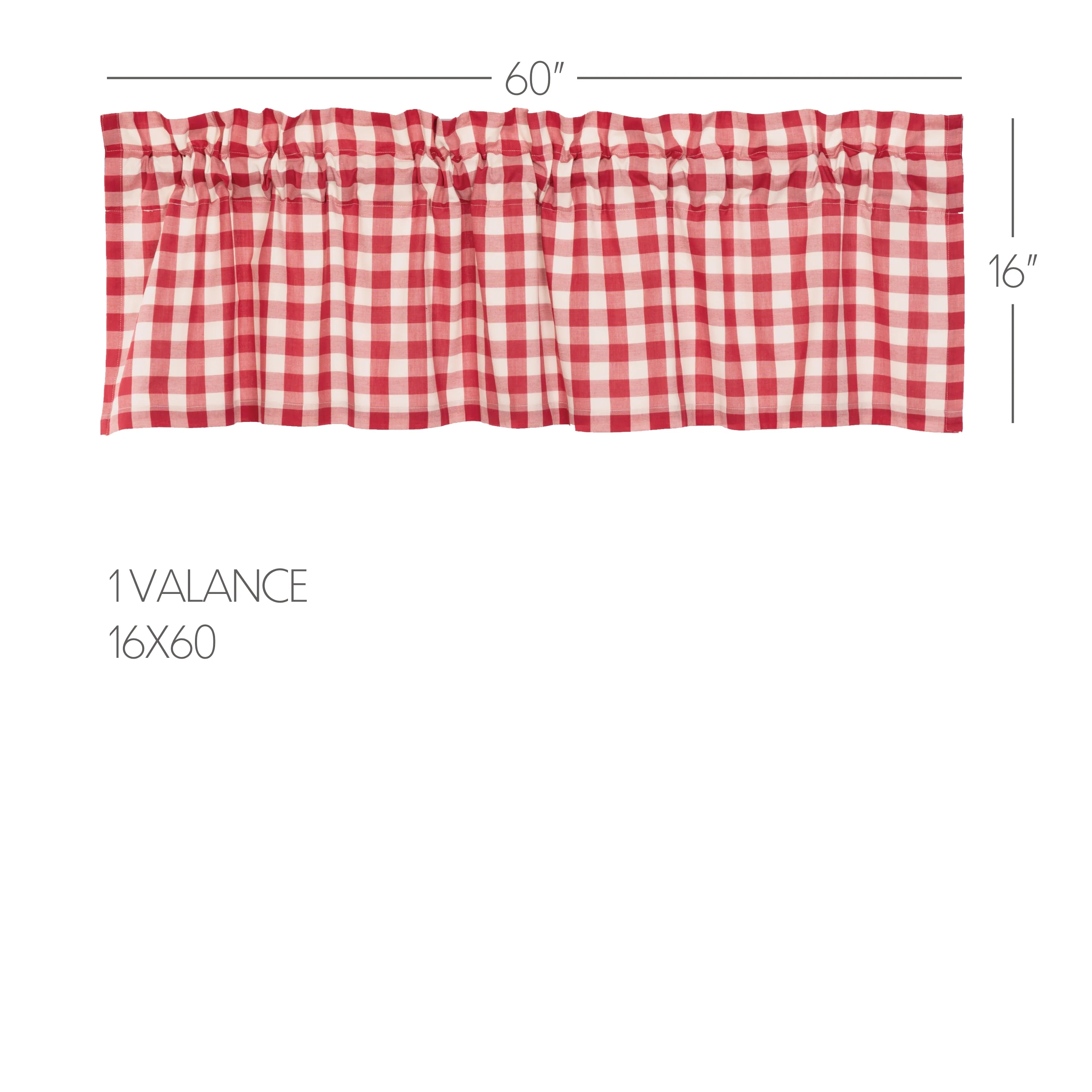 Annie Buffalo Red Check Valance 16'' x 60'' - Image 3