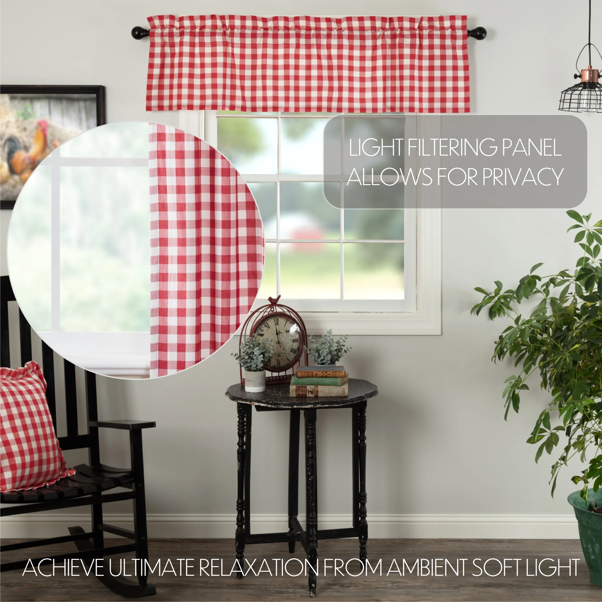 Annie Buffalo Red Check Valance 16'' x 60'' - Image 8