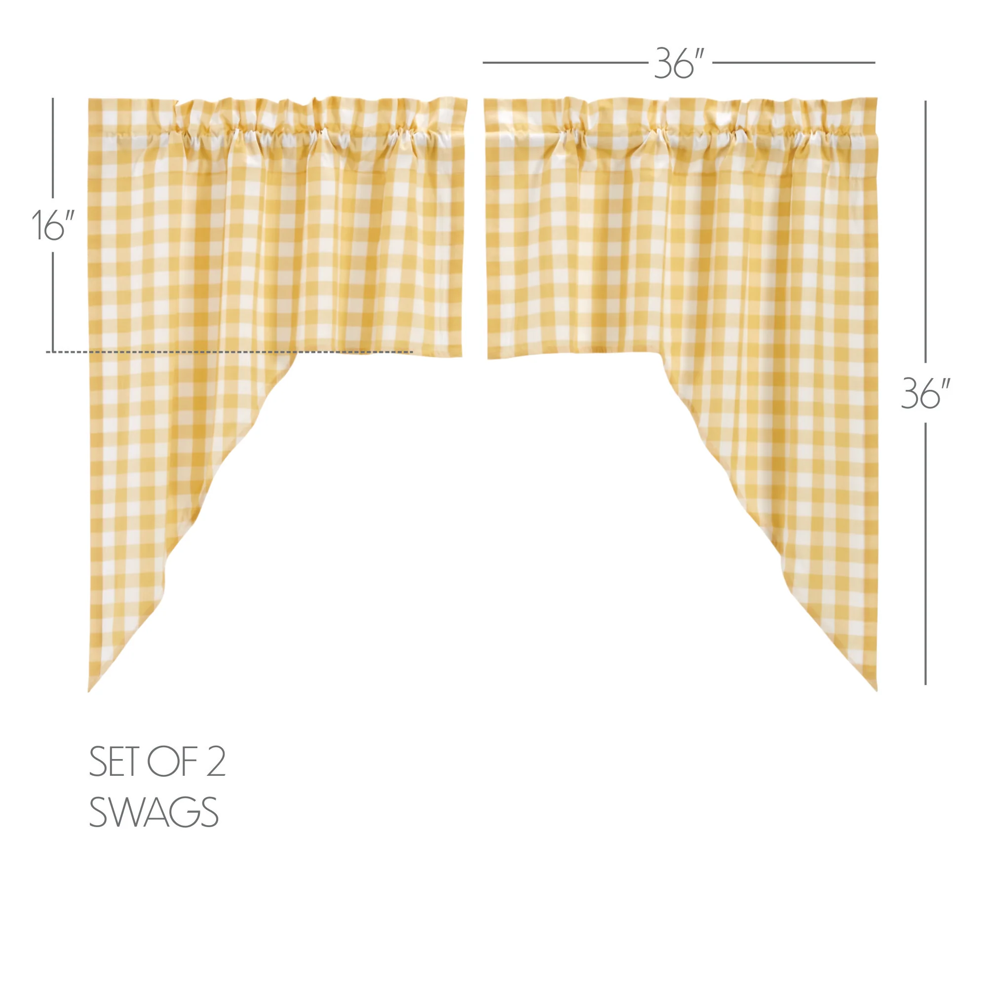 Annie Buffalo Yellow Check Swag 36'' x 36'' Set of 2 - Image 5