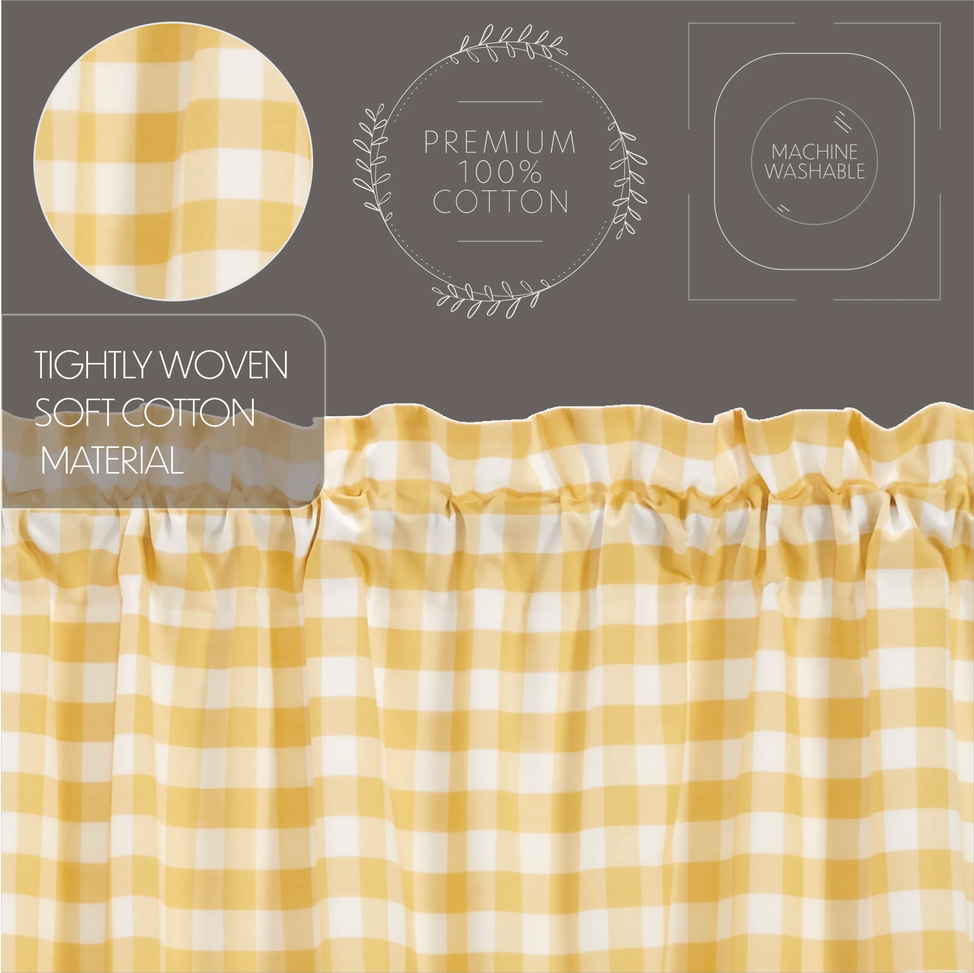 Annie Buffalo Yellow Check Swag 36'' x 36'' Set of 2 - Image 6