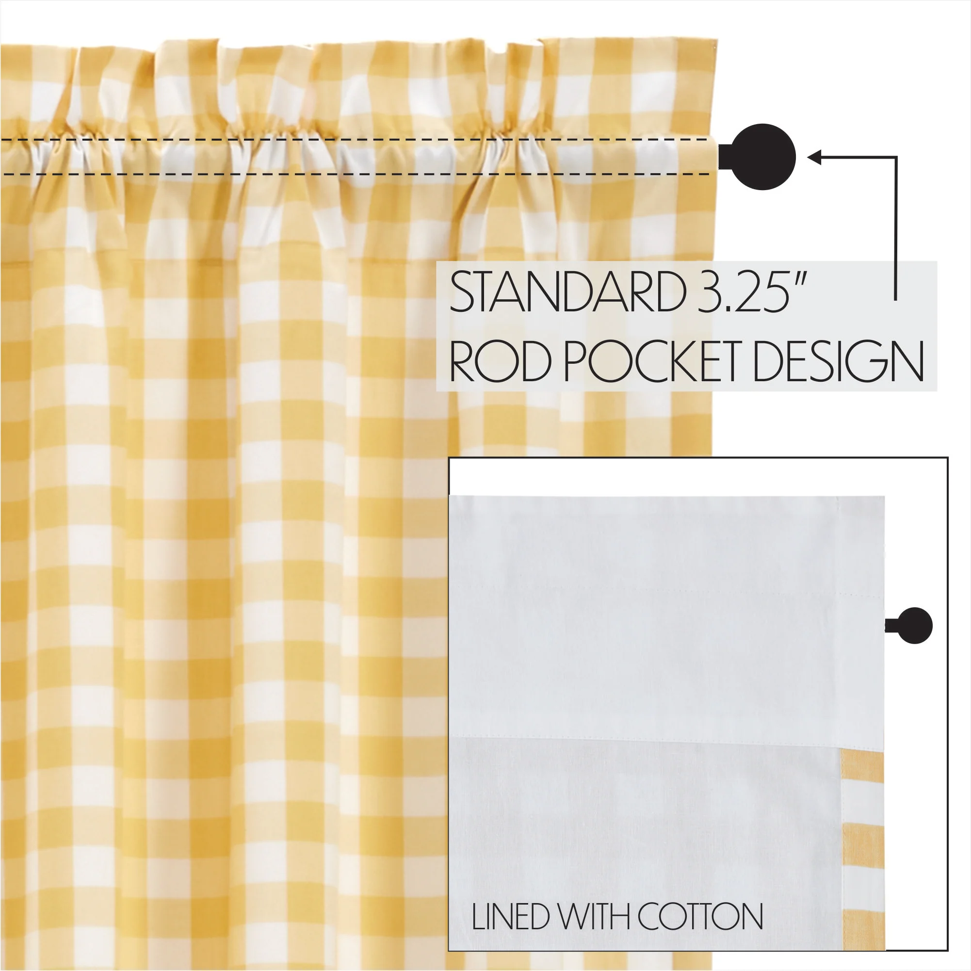 Annie Buffalo Yellow Check Swag 36'' x 36'' Set of 2 - Image 7