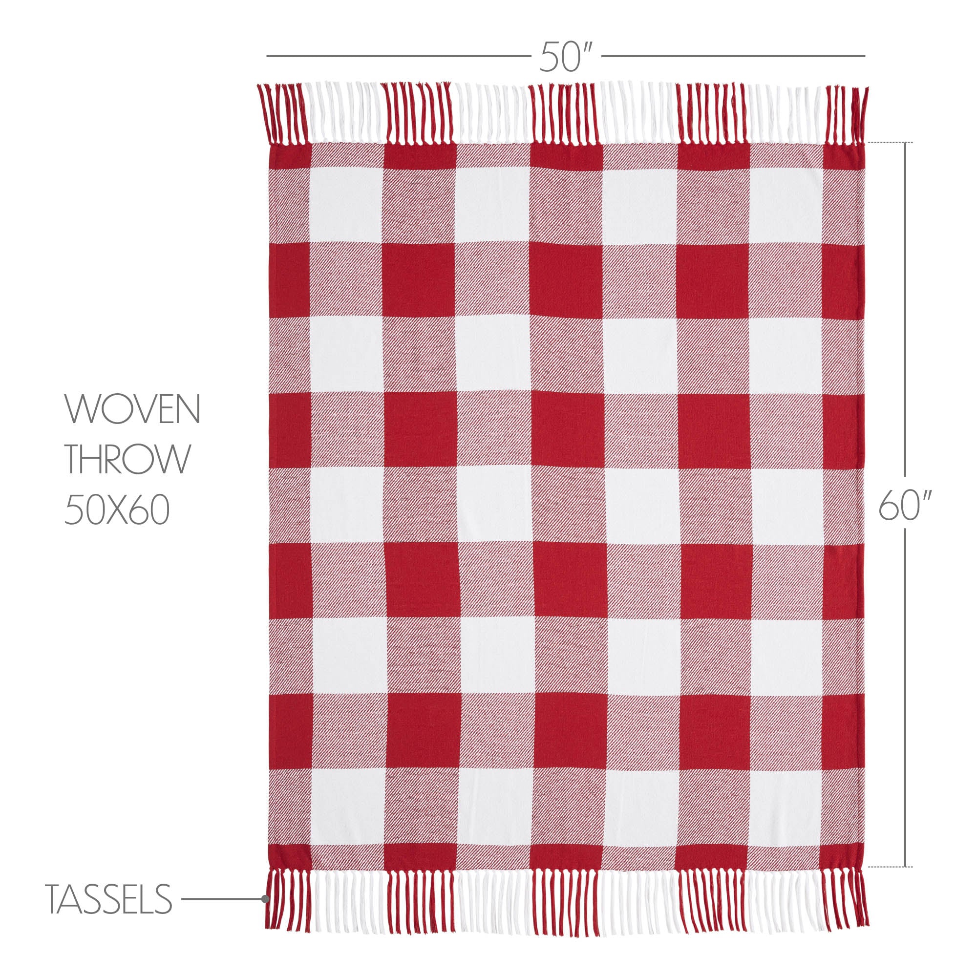 Annie Red Check Woven Throw 50" x 60" - Image 2