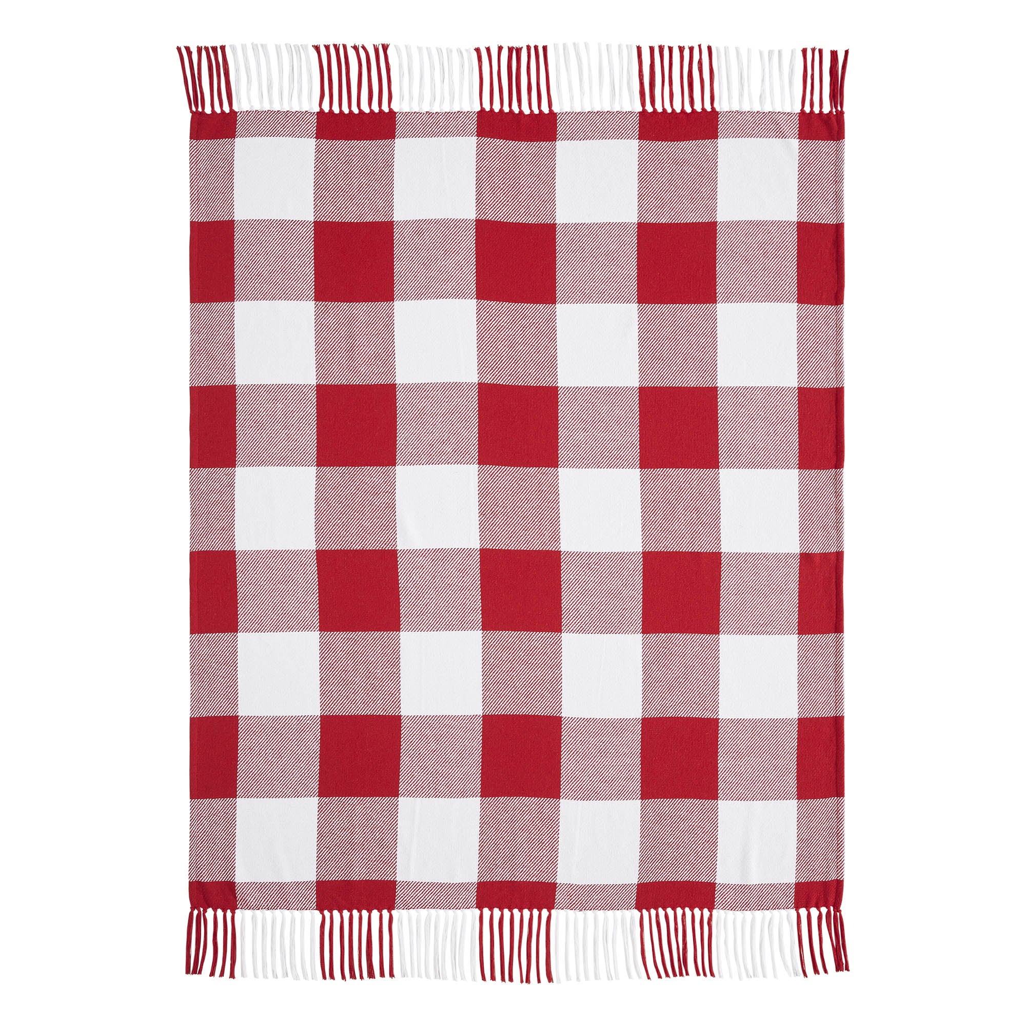 Annie Red Check Woven Throw 50" x 60" - Image 3