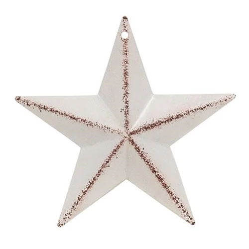 ๐ Antique-Style White Barn Metal Star 3.5"