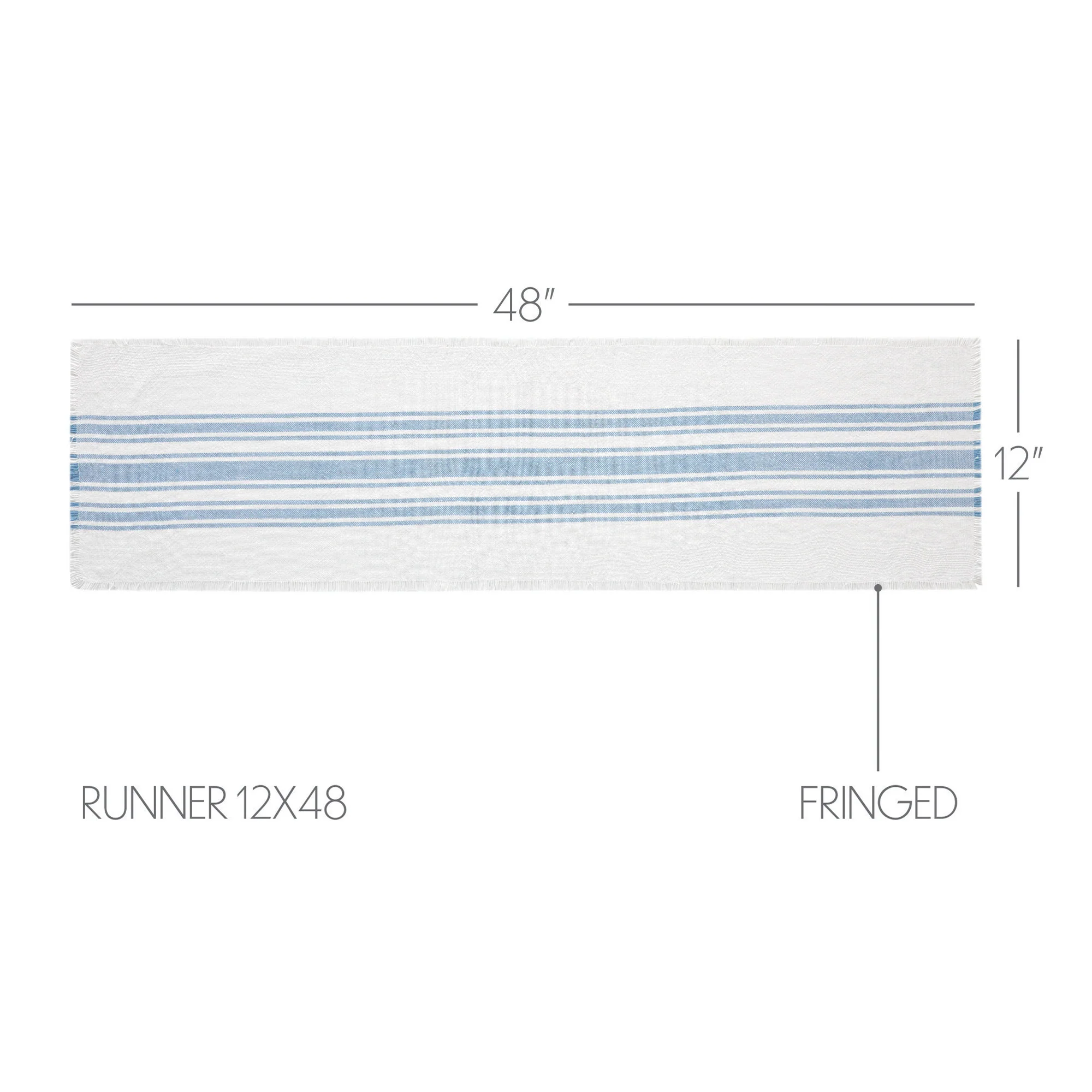 Antique White Stripe Blue Indoor/Outdoor 48" Table Runner - Image 3
