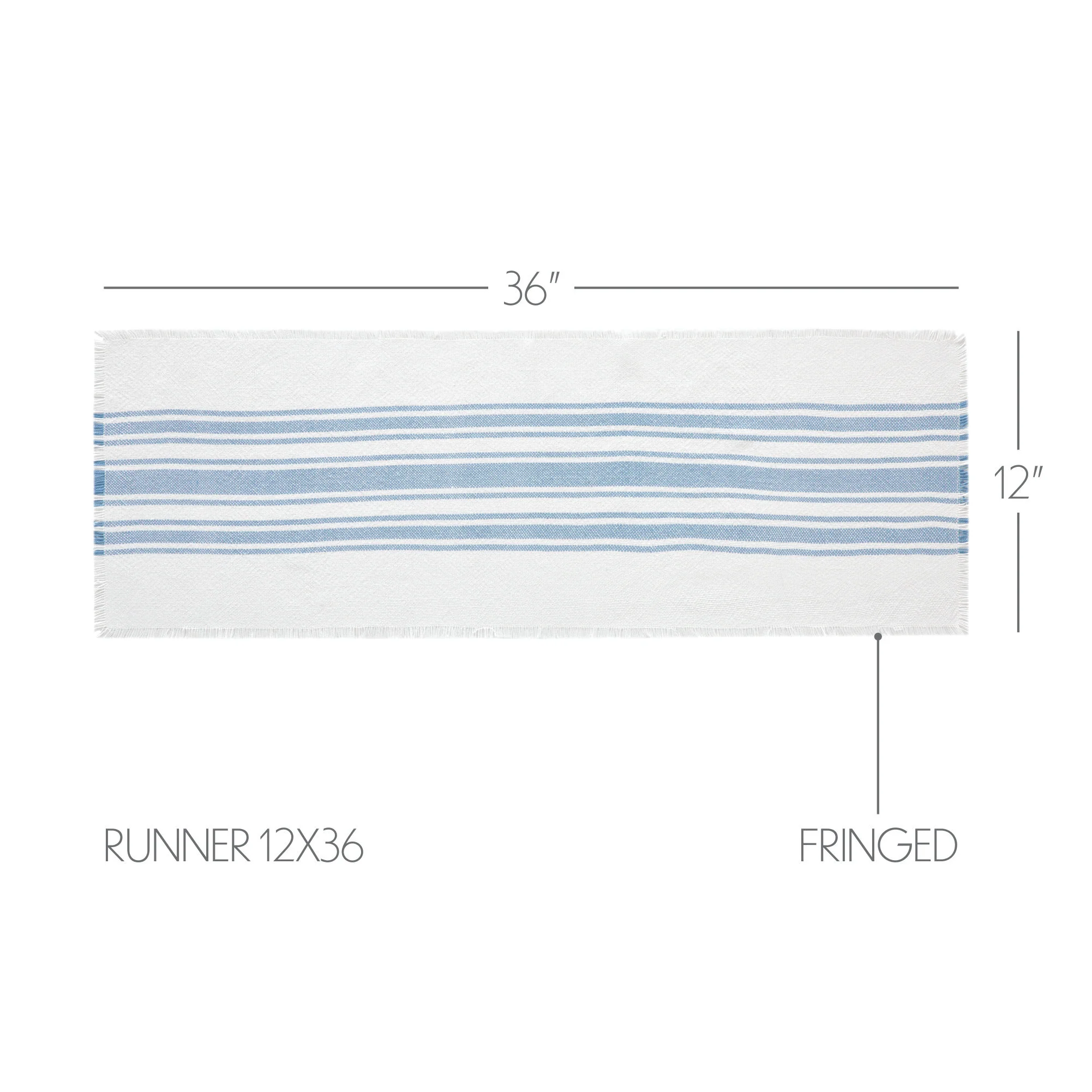 Antique White Stripe Blue Indoor/Outdoor Runner 12" x 36" Water Resistant - Image 3
