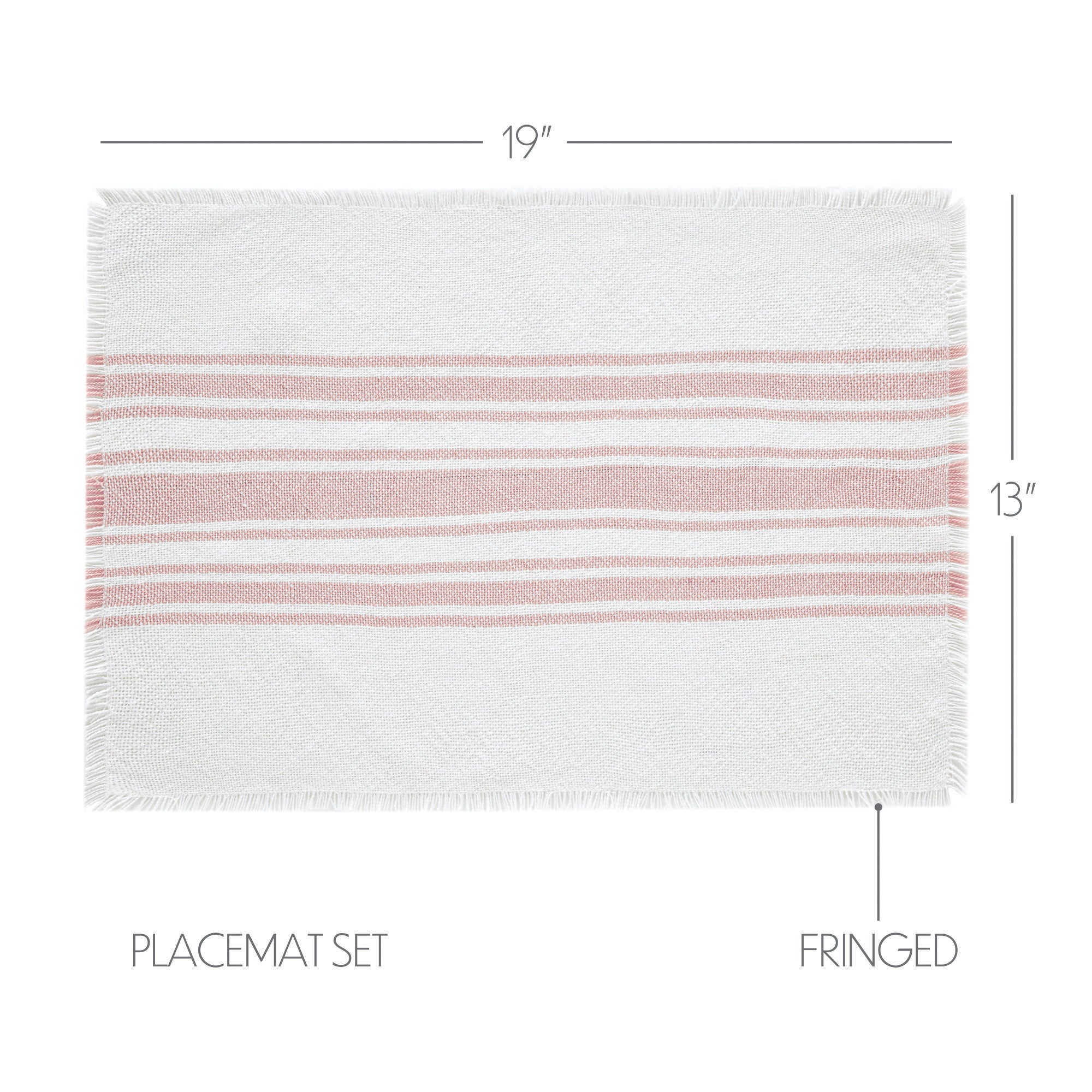 Antique White Stripe Coral Indoor/Outdoor Placemat Set of 6 - Image 3