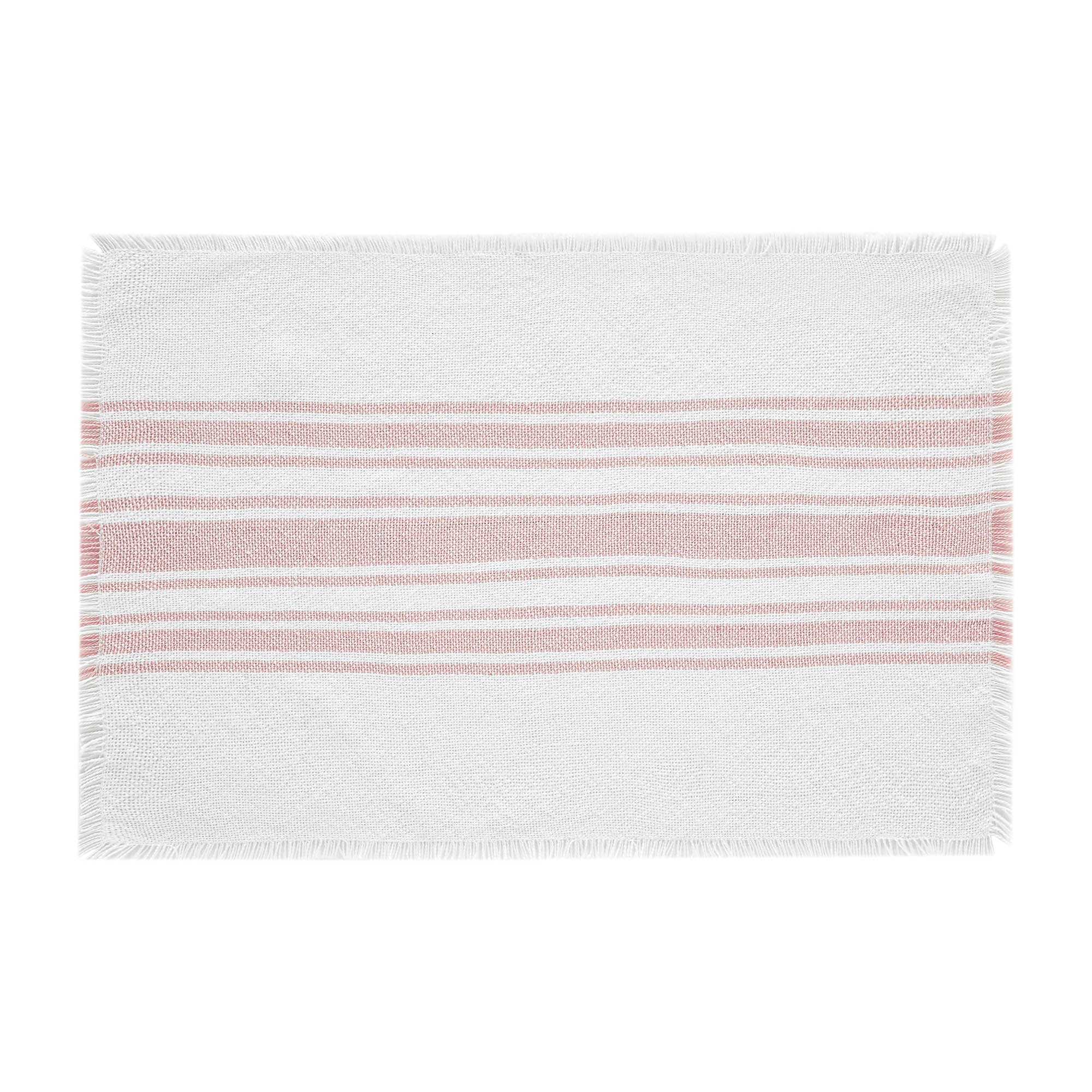 Antique White Stripe Coral Indoor/Outdoor Placemat Set of 6 - Image 4