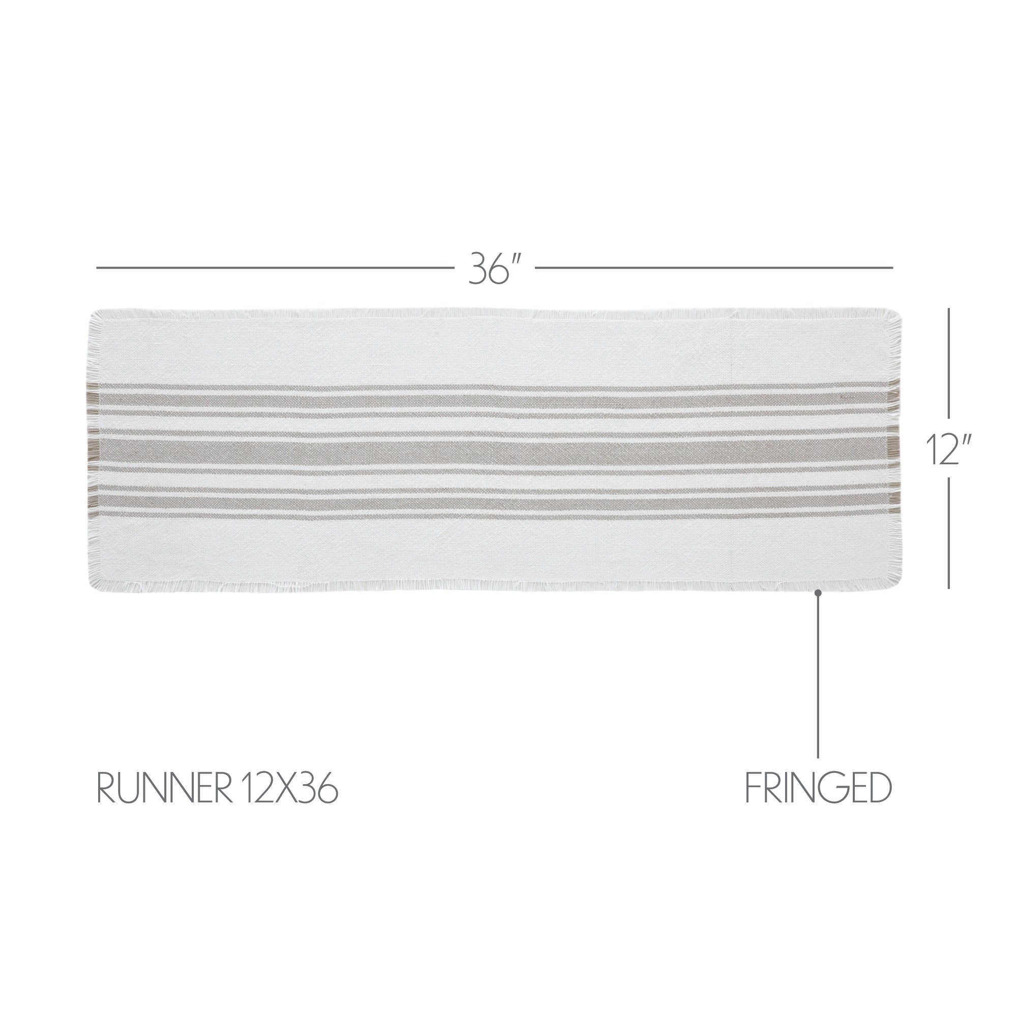 Antique White Stripe Dove Grey Indoor/Outdoor Runner 12" x 36" - Image 3
