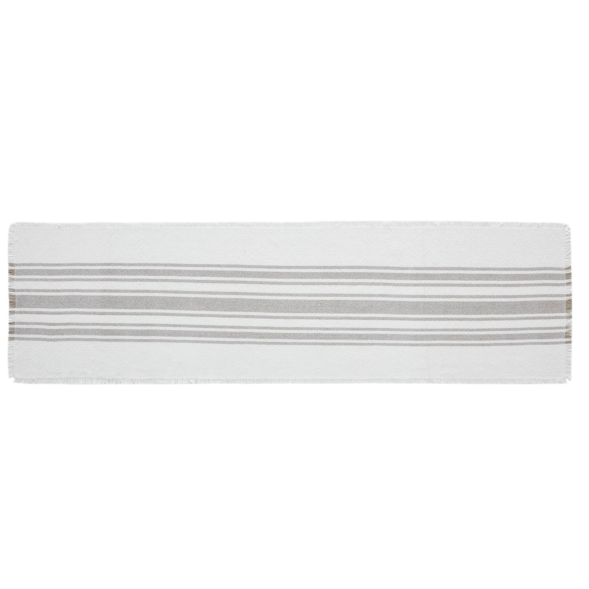 Antique White Stripe Dove Grey Indoor/Outdoor Table Runner 12'' x 48'' - Image 2