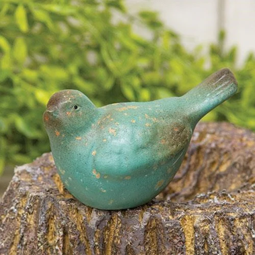 ๐ Antiqued Blue Resin Bird
