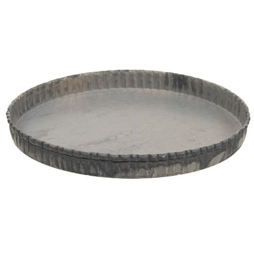 ๐ Antiqued Gray Fluted 6.5" Candle Pan
