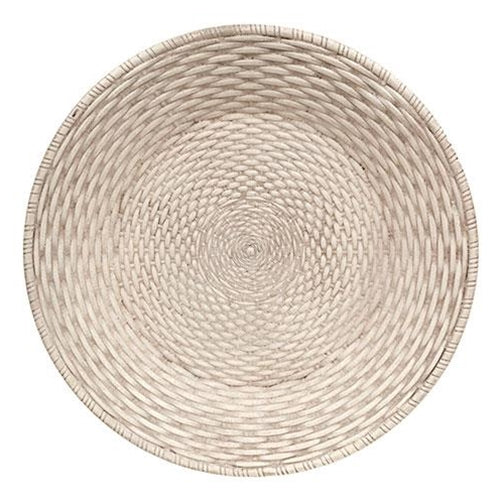Antiqued White Basket Weave Display 15.5" Plate