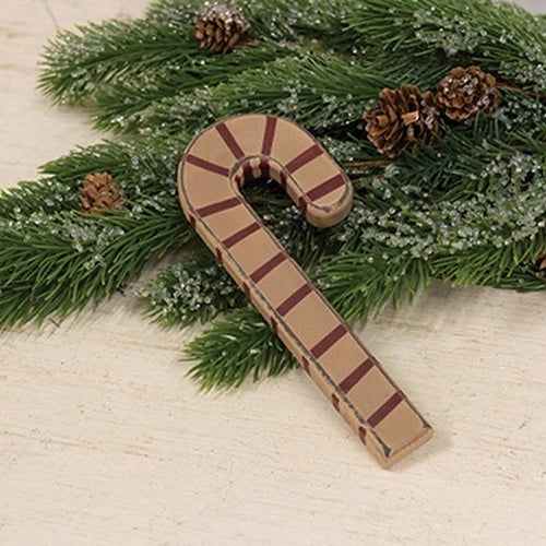 Antiqued Wooden Candy Cane Ornament - Image 2